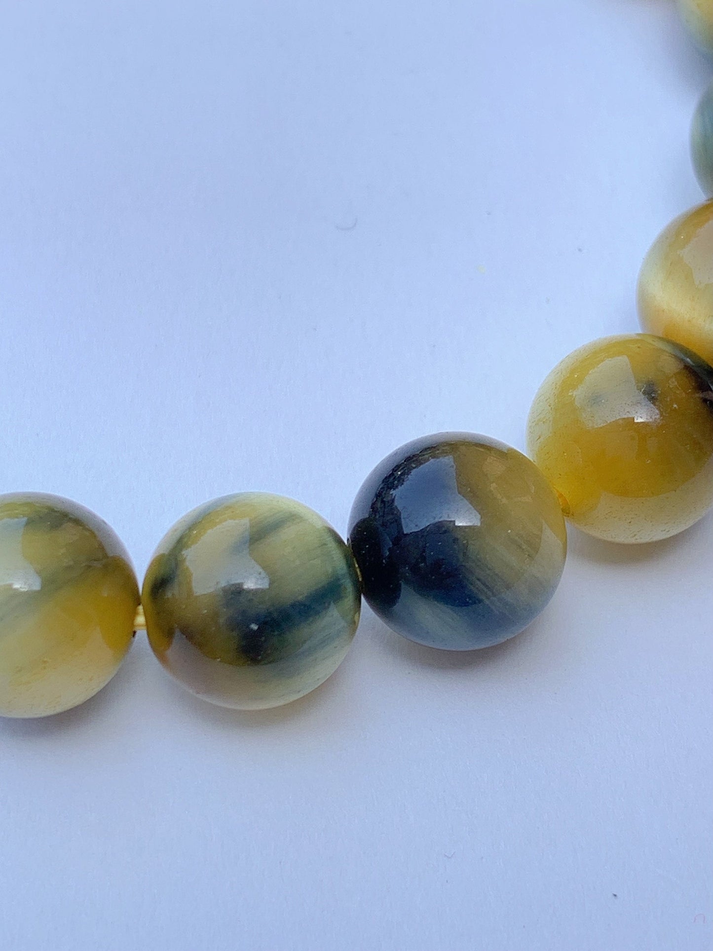 Natural Tiger's Eye Beaded Bracelet: Yellow, Blue, Gold Gemstone (6mm-12mm)