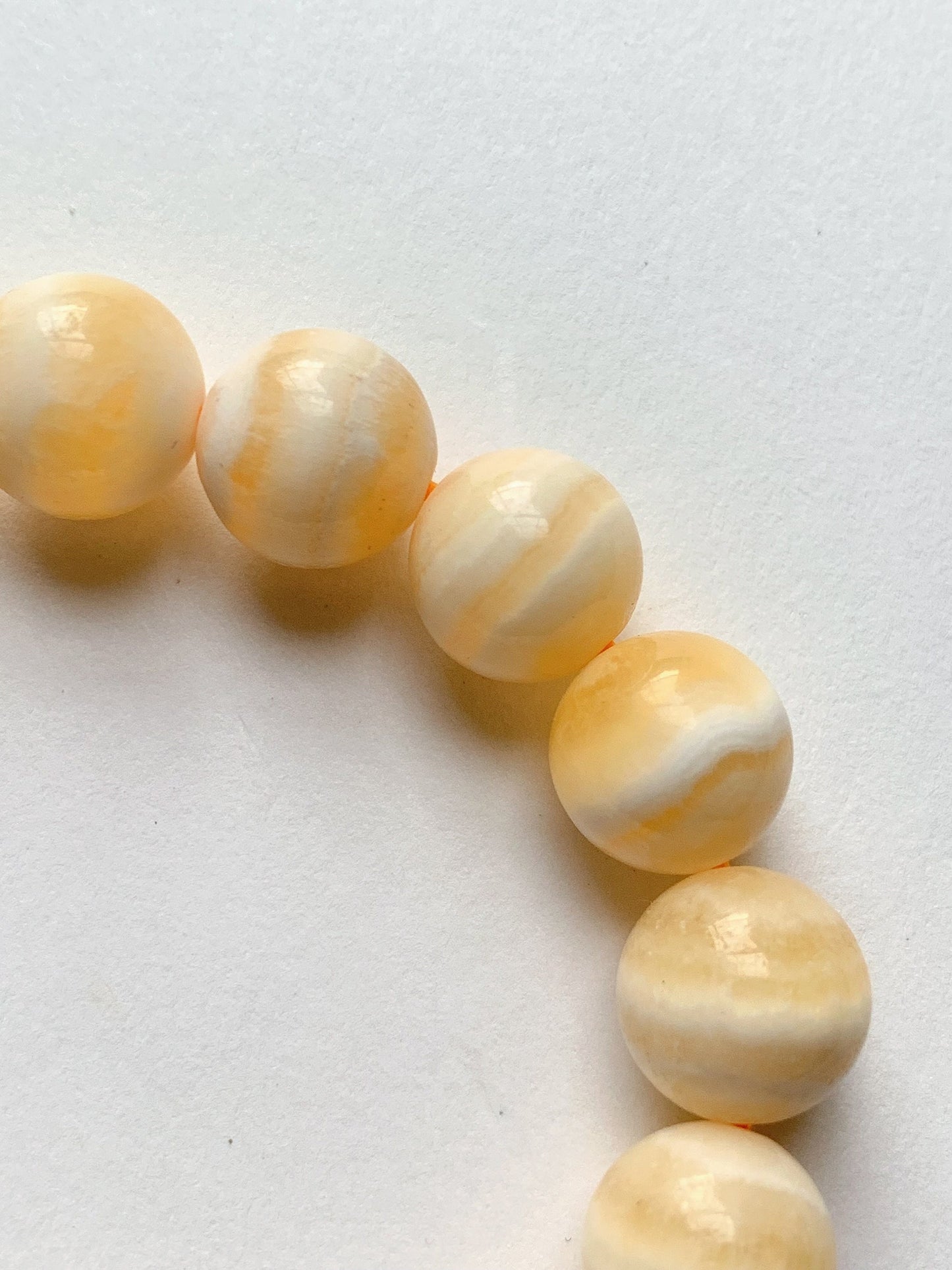 AAA Honey Calcite Crystal Bracelet: Banded Yellow Gemstone, 6mm-8mm