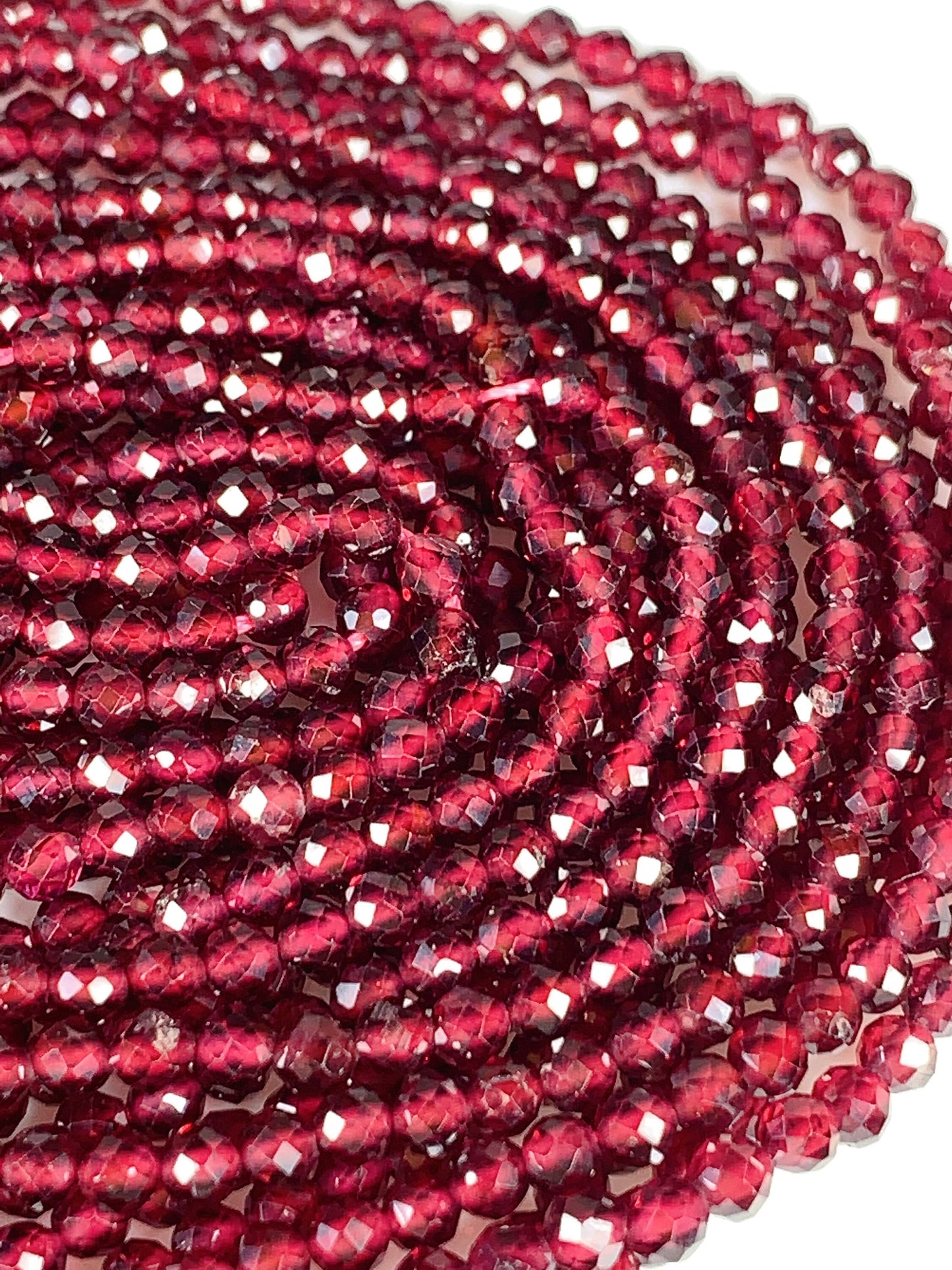 AAA Red Mozambique Garnet Faceted Round Beads: 2mm 3mm 4mm , 15.5" Strand