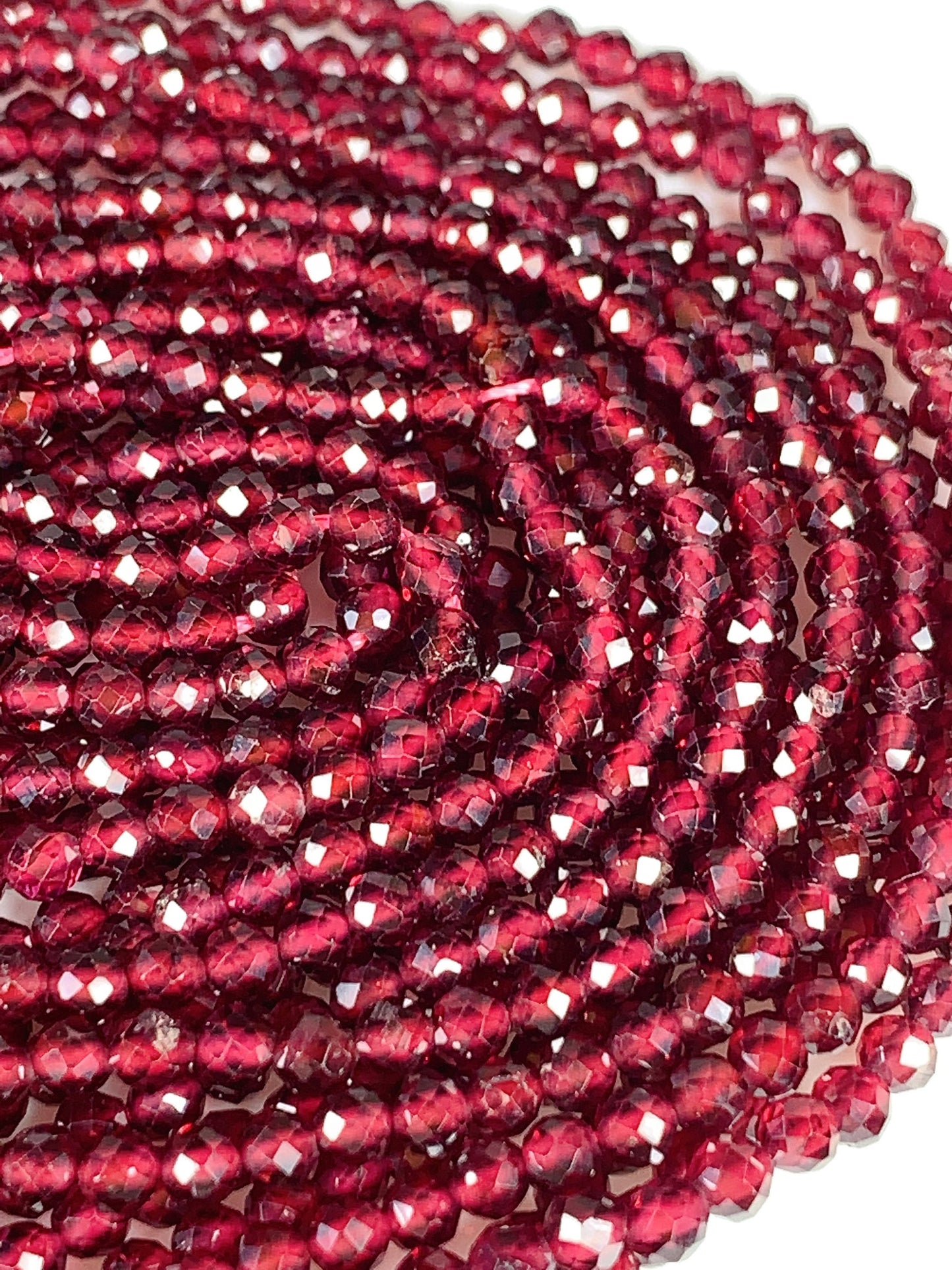 AAA Red Mozambique Garnet Faceted Round Beads: 2mm 3mm 4mm , 15.5" Strand