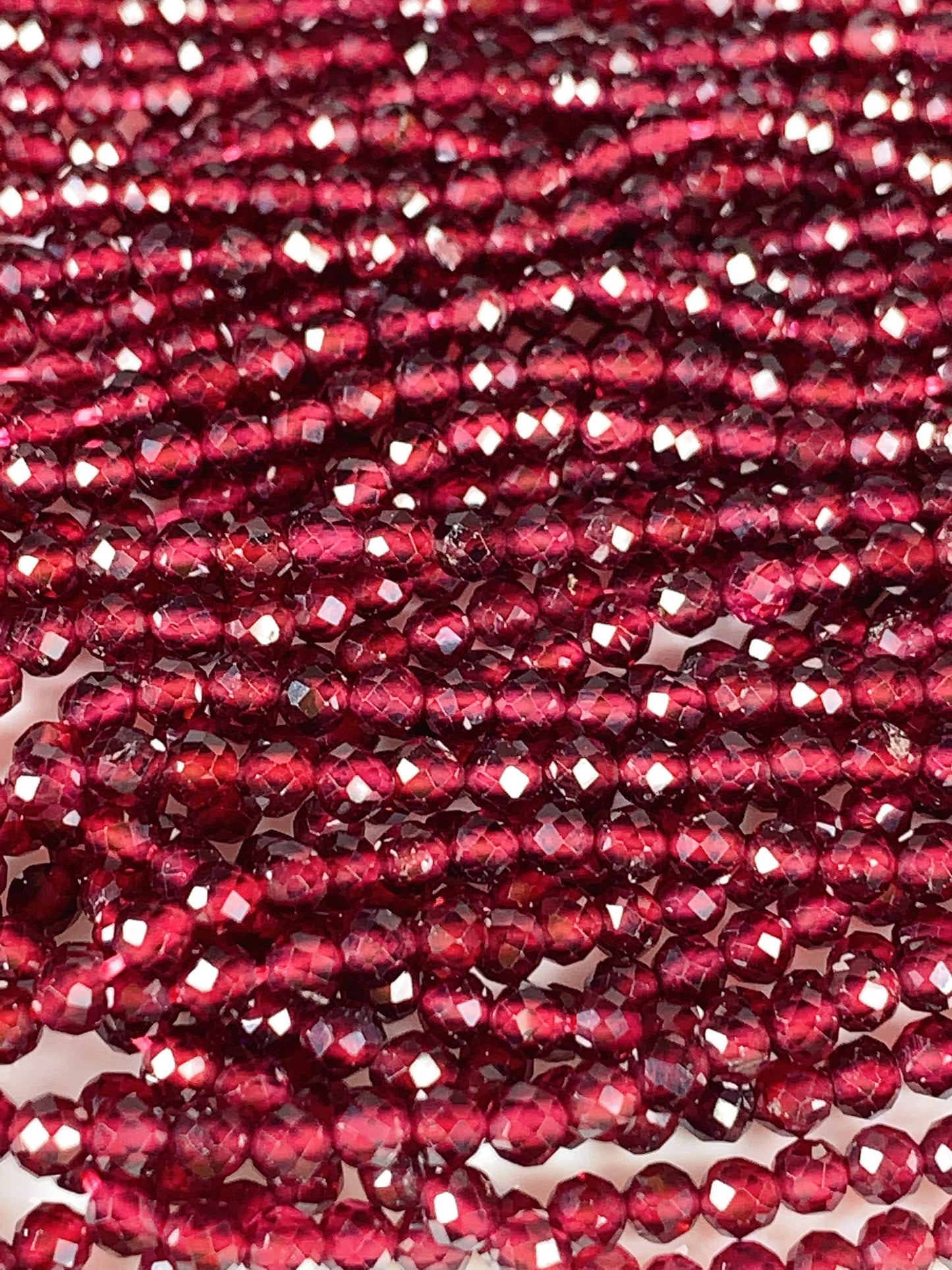 AAA Red Mozambique Garnet Faceted Round Beads: 2mm 3mm 4mm , 15.5" Strand
