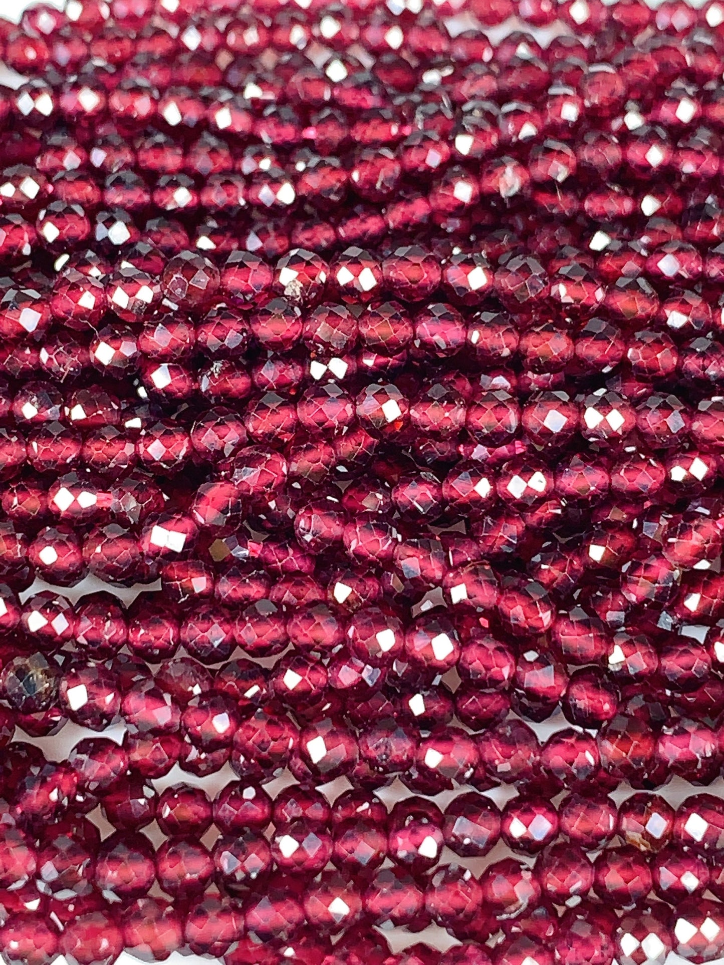 AAA Red Mozambique Garnet Faceted Round Beads: 2mm 3mm 4mm , 15.5" Strand