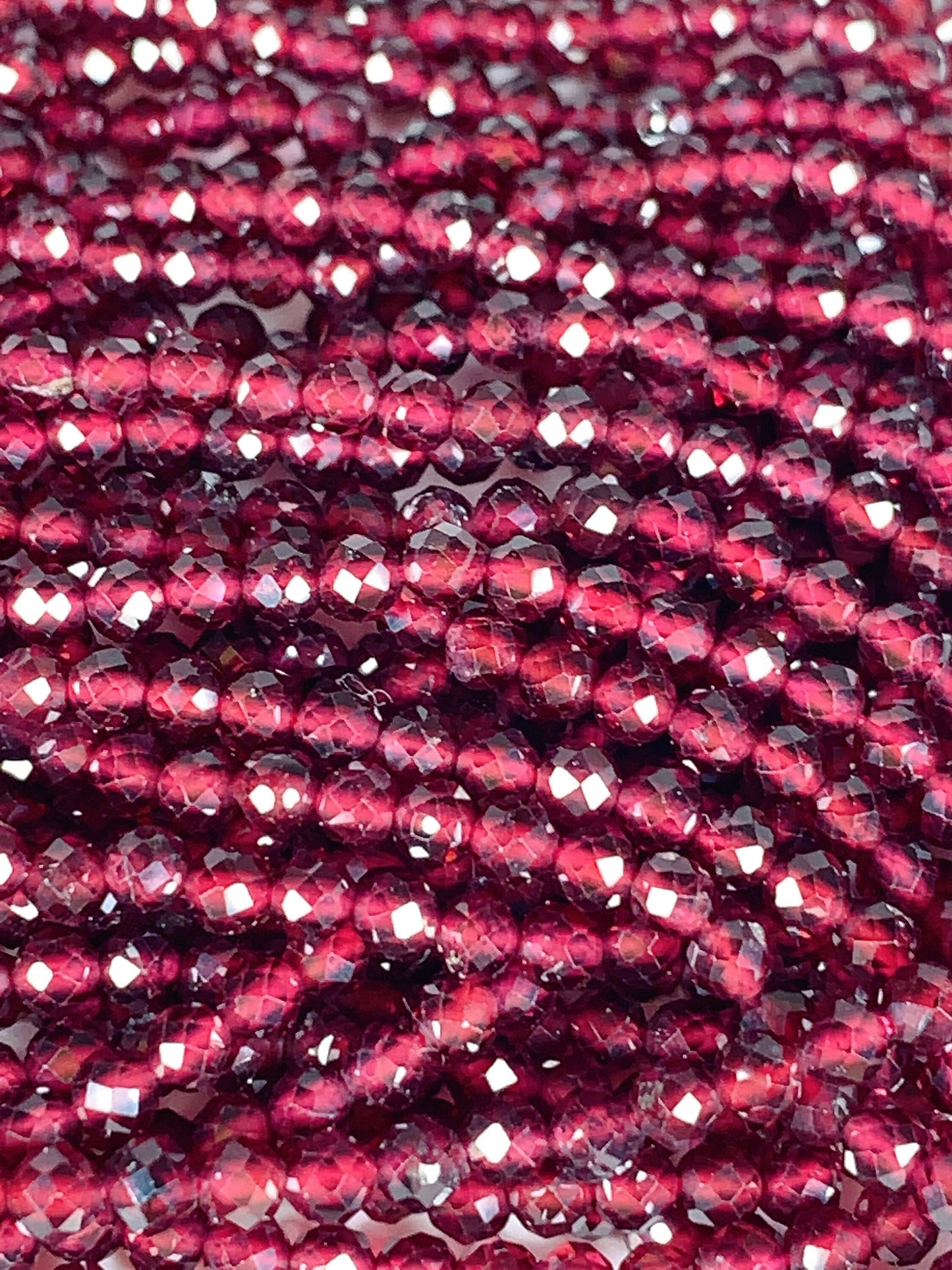 AAA Red Mozambique Garnet Faceted Round Beads: 2mm 3mm 4mm , 15.5" Strand