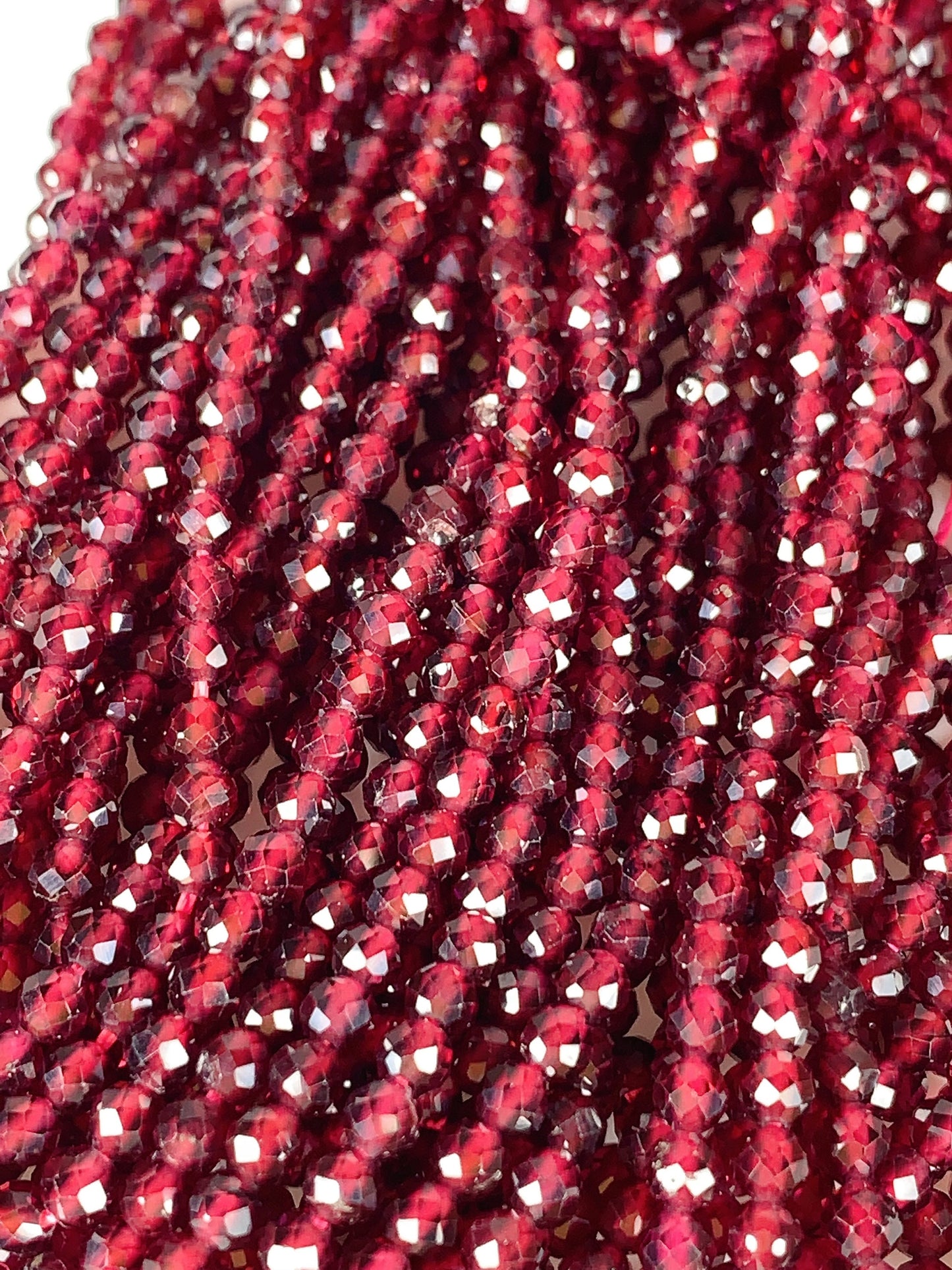 AAA Red Mozambique Garnet Faceted Round Beads: 2mm 3mm 4mm , 15.5" Strand