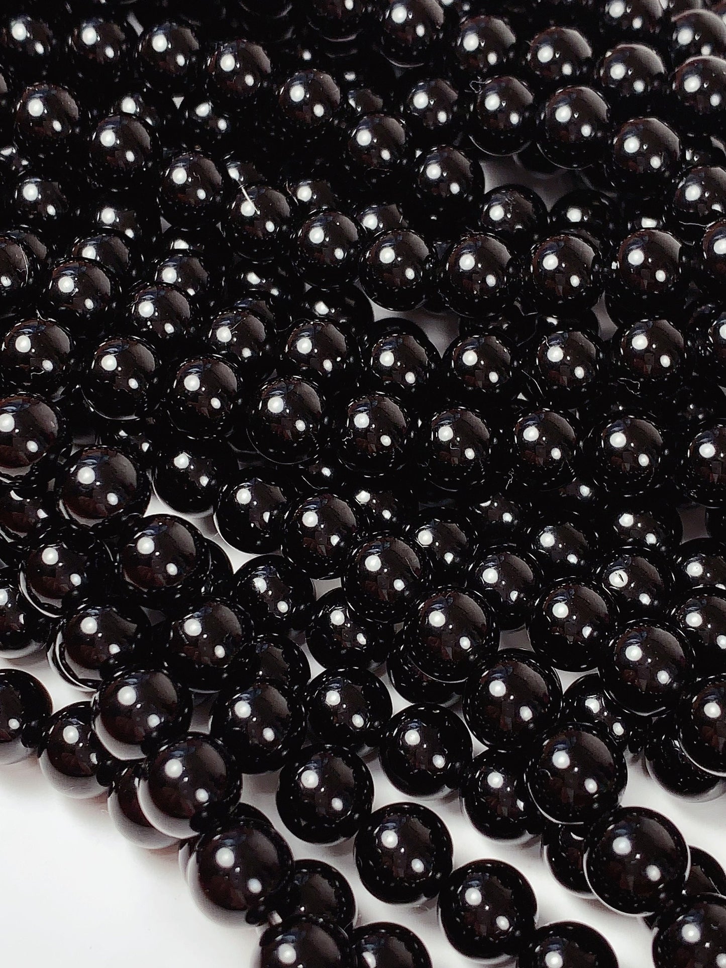 AAA Natural Black Obsidian Smooth Round Beads 15.5“ Strand Genuine Gemstone 2mm 3mm 4mm 6mm 8mm 10mm 12mm 14mm 16mm 18mm 20mm