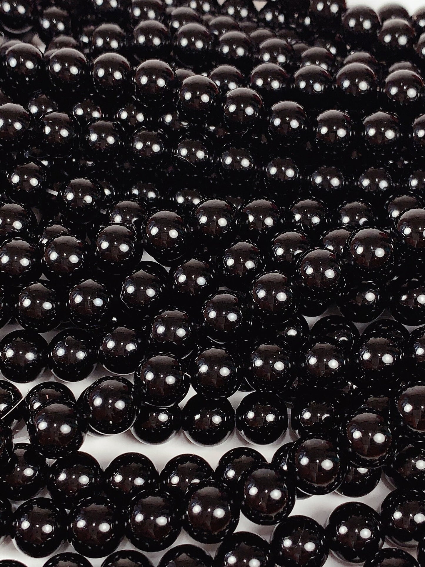 AAA Natural Black Obsidian Smooth Round Beads 15.5“ Strand Genuine Gemstone 2mm 3mm 4mm 6mm 8mm 10mm 12mm 14mm 16mm 18mm 20mm