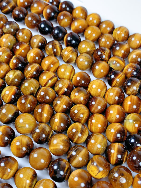 Golden Tiger's Eye Beads: Grade AA Natural Gemstone Strand (15.5")
