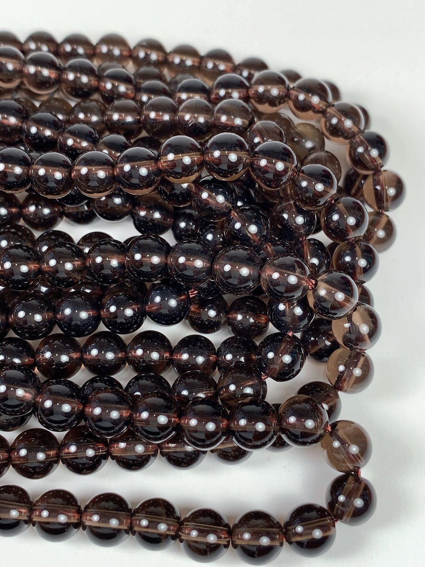 AAA Smoky Quartz Smooth Round Beads: Natural Brown Gemstone Strand (15.5")