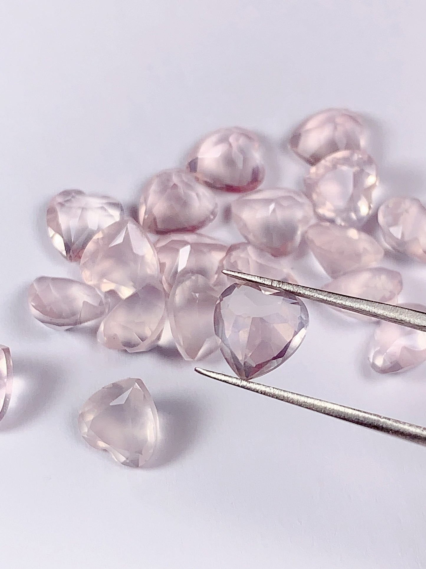 8mm Grade AAA Genuine Natural Rose Quartz Loose Gems Gemstone heart cut