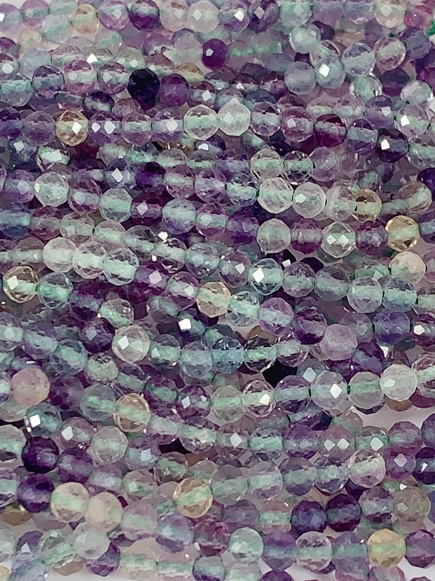 Grade AAA Genuine Natural Fluorite Faceted Round Beads 15.5" Strand 2mm 3mm 4mm