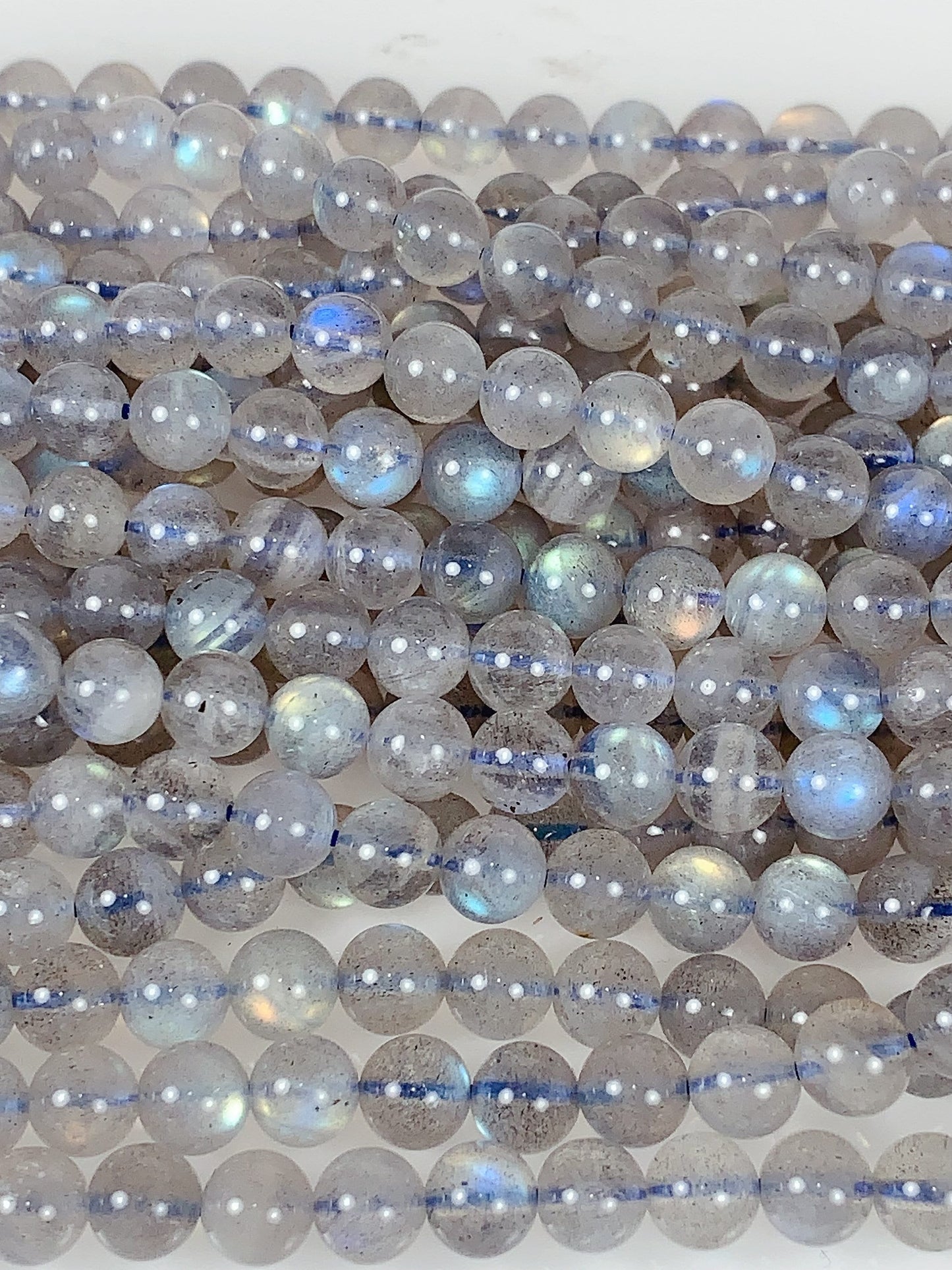 AAA Natural Blue Rainbow Gray Labradorite Smooth Round Beads 15.5" Strand Gemstone 2mm 3mm 4mm 6mm 8mm 10mm 12mm 14mm 16mm 18mm 20mm