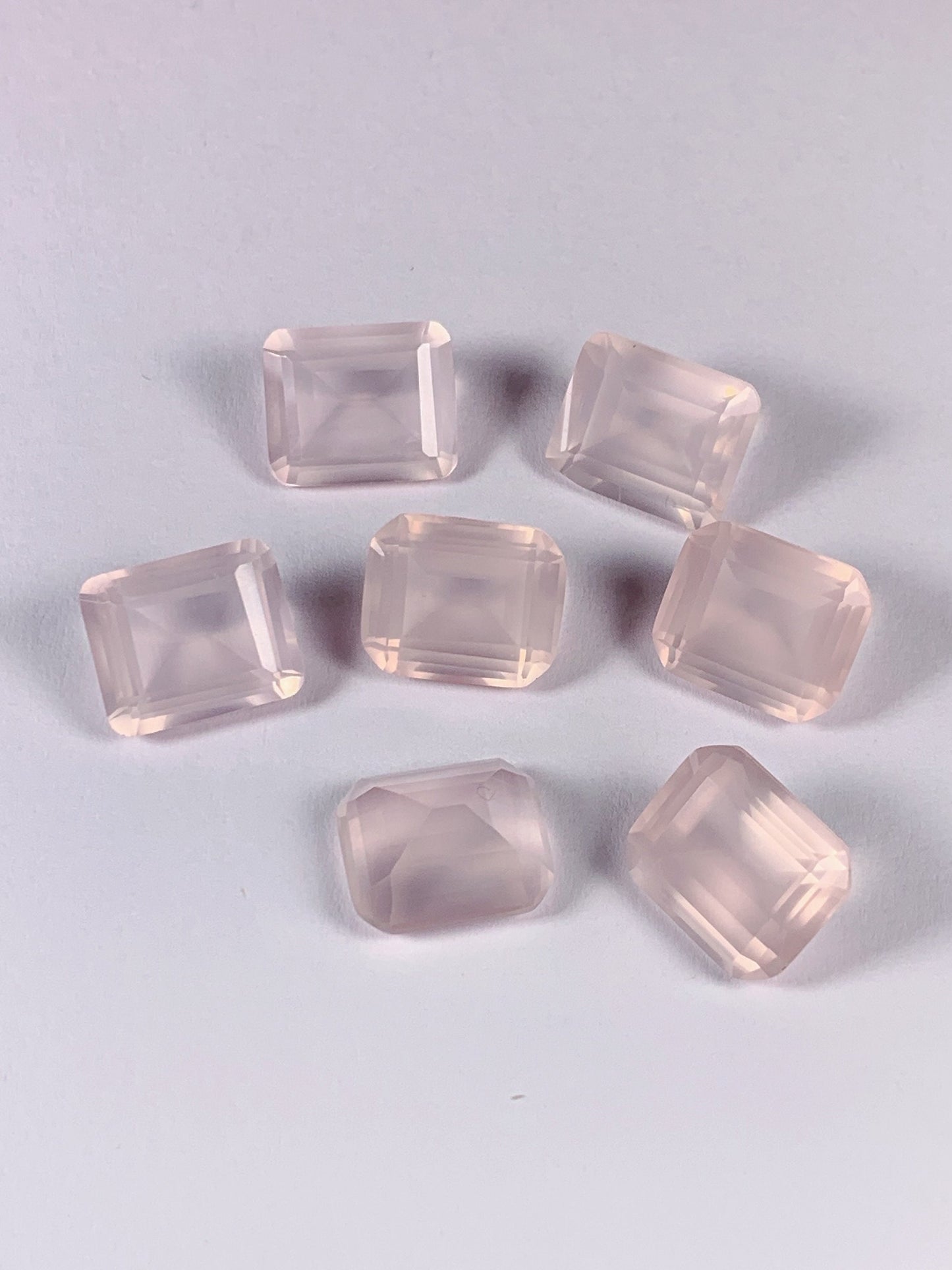AAA Rose Quartz Gemstone: Natural Emerald Cut (10mm X 12mm)