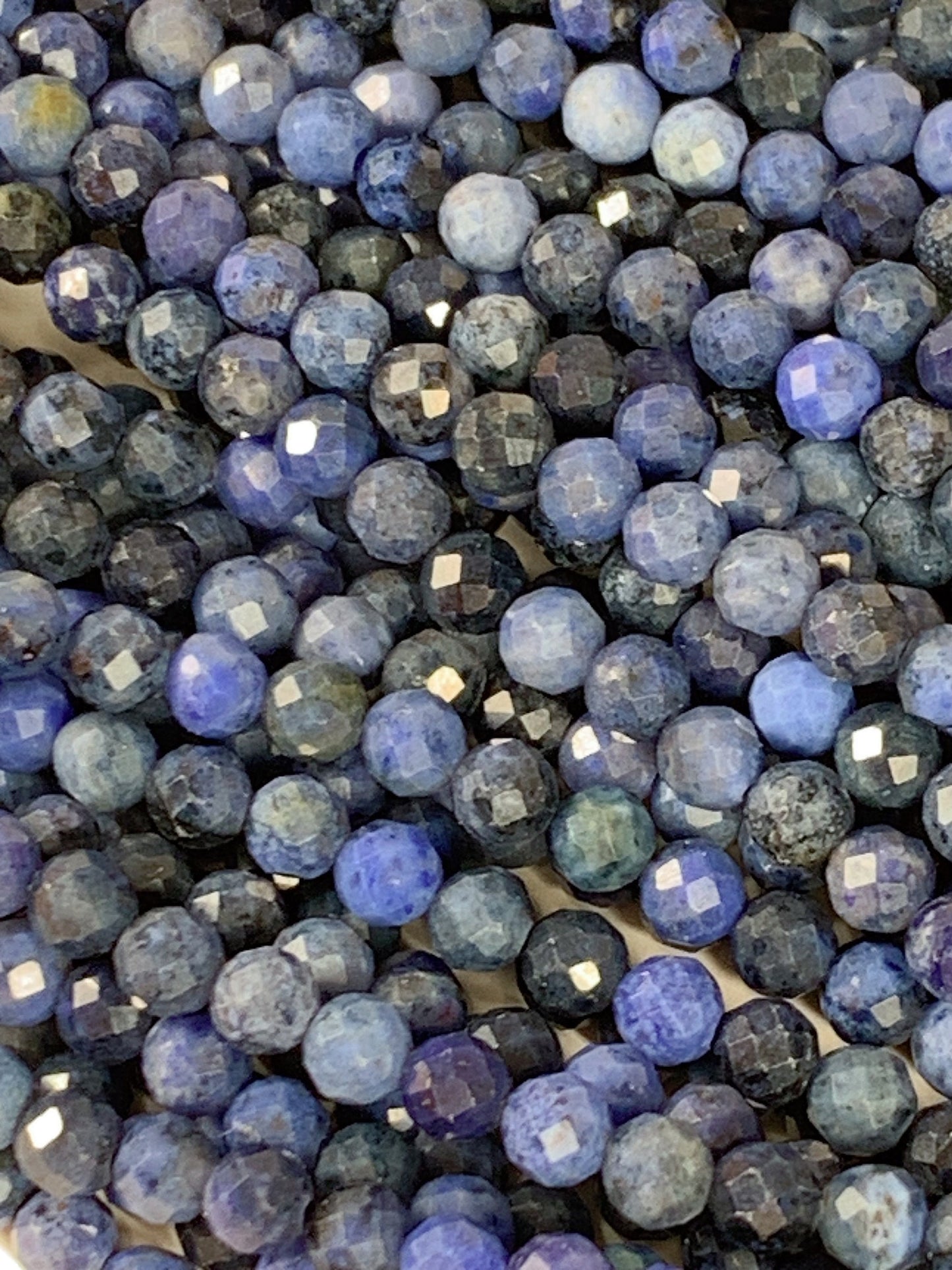 Genuine Natural Africa Blue Jasper Faceted Round Beads 15.5" Strand 2mm 3mm 4mm