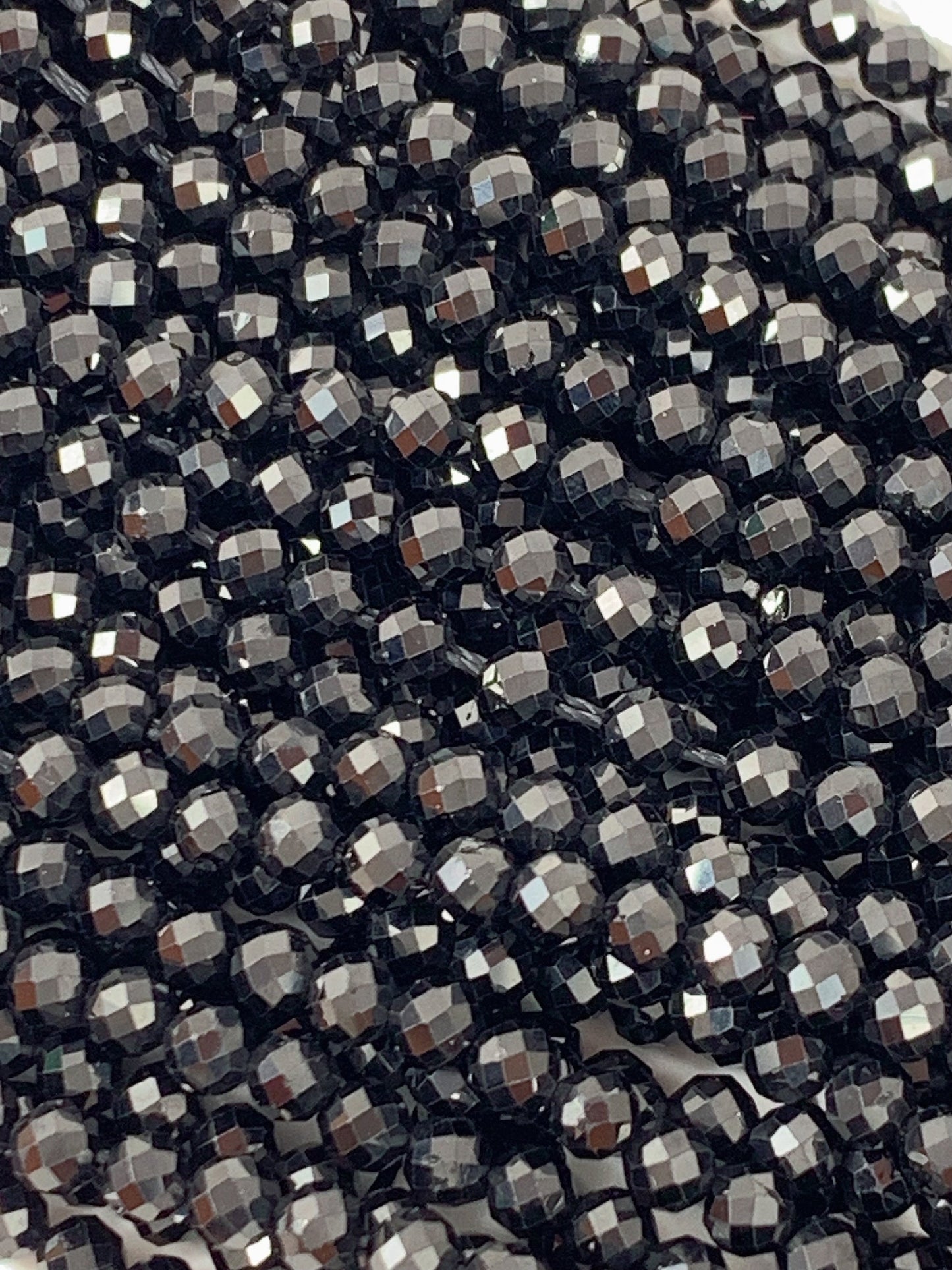 AAA Black Spinel Faceted Round Beads: 2-4mm, 15.5" Strand