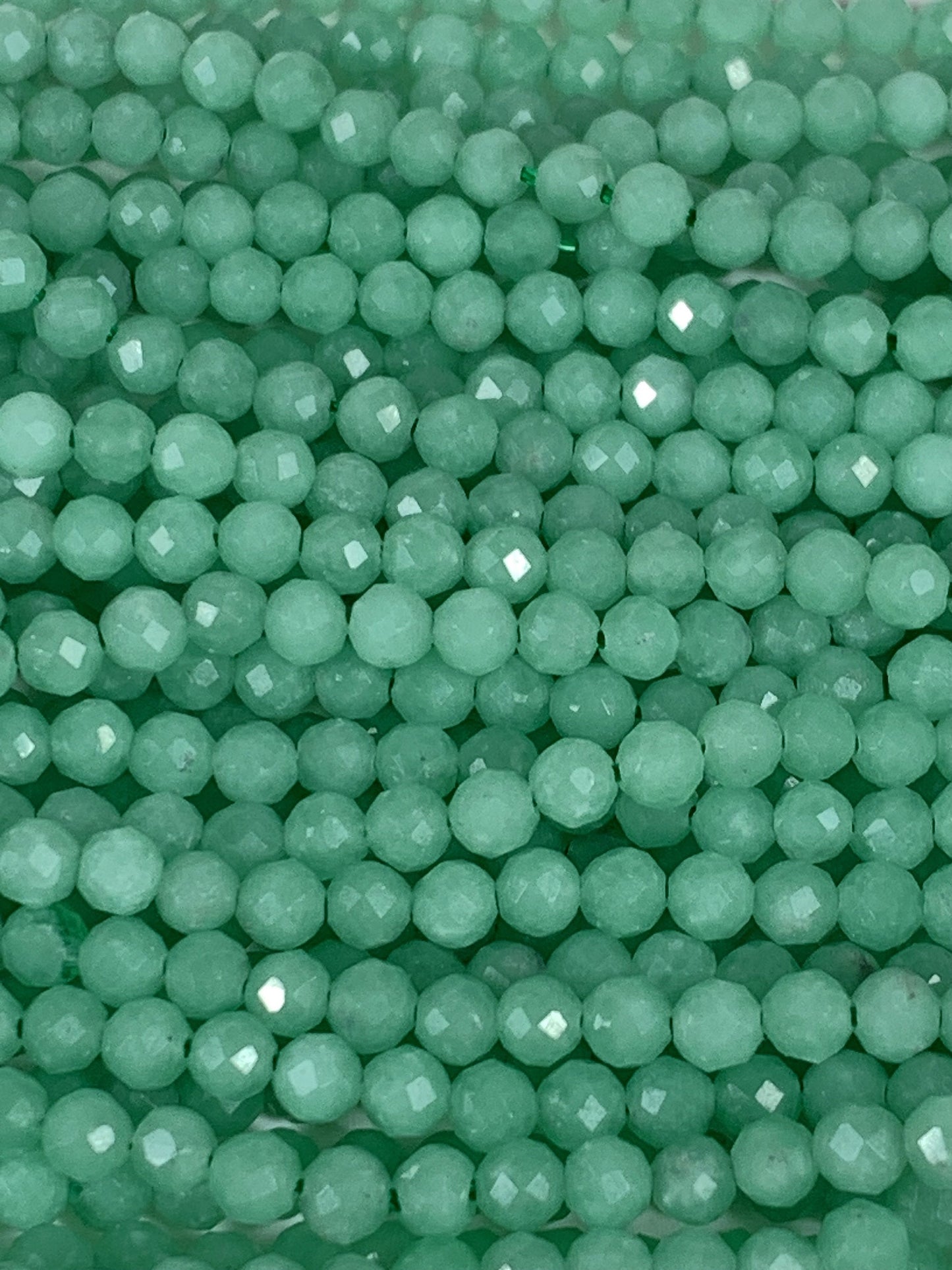 Grade AAA Genuine Natural Green Jade Faceted Round Beads 15.5" Strand 2mm 3mm 4mm