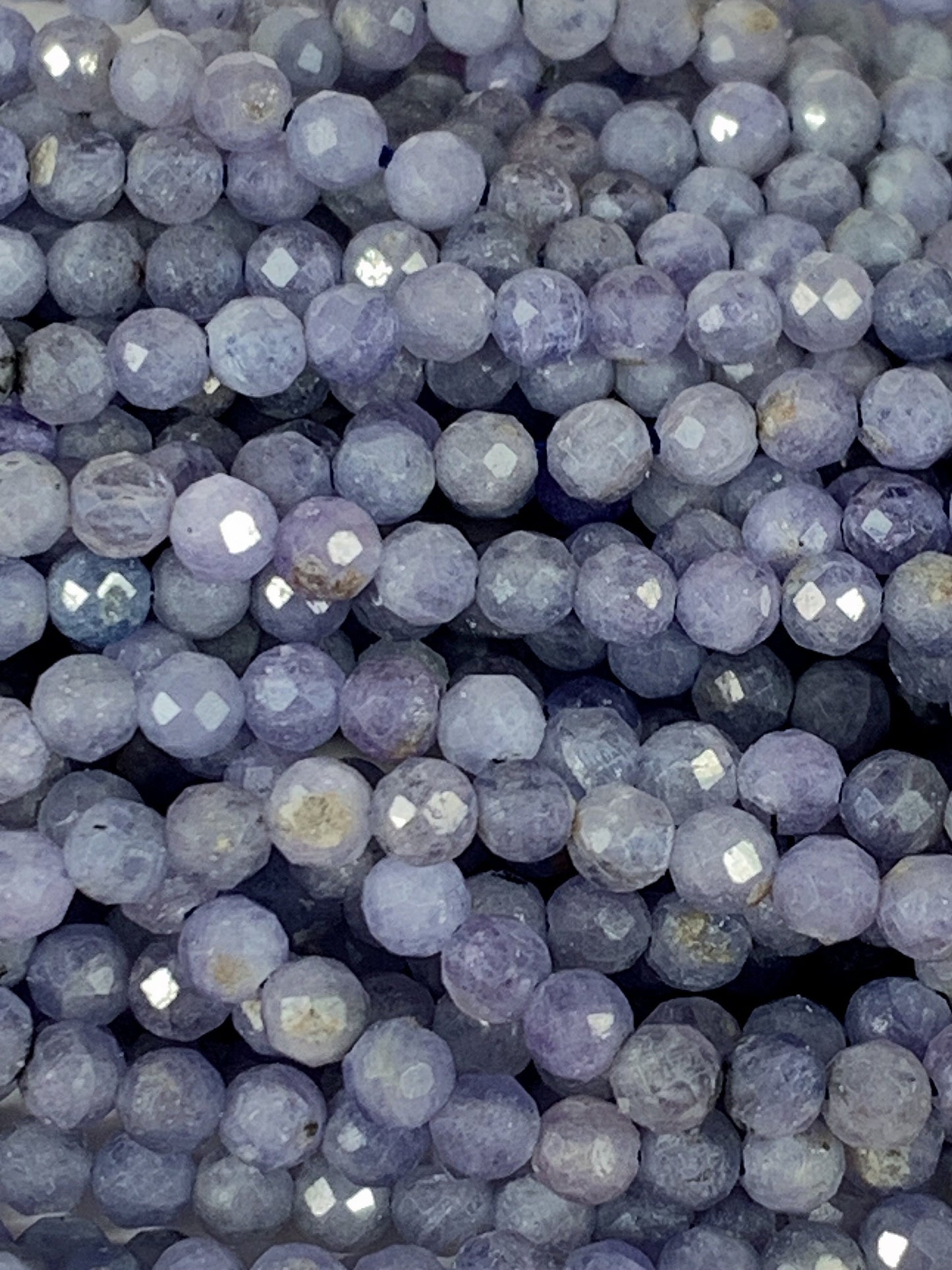 Genuine Natural Blue Tanzanite Faceted Round Beads 15.5" Strand 2mm 3mm 4mm