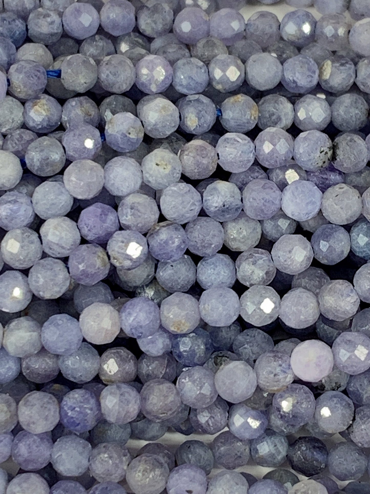 Genuine Natural Blue Tanzanite Faceted Round Beads 15.5" Strand 2mm 3mm 4mm