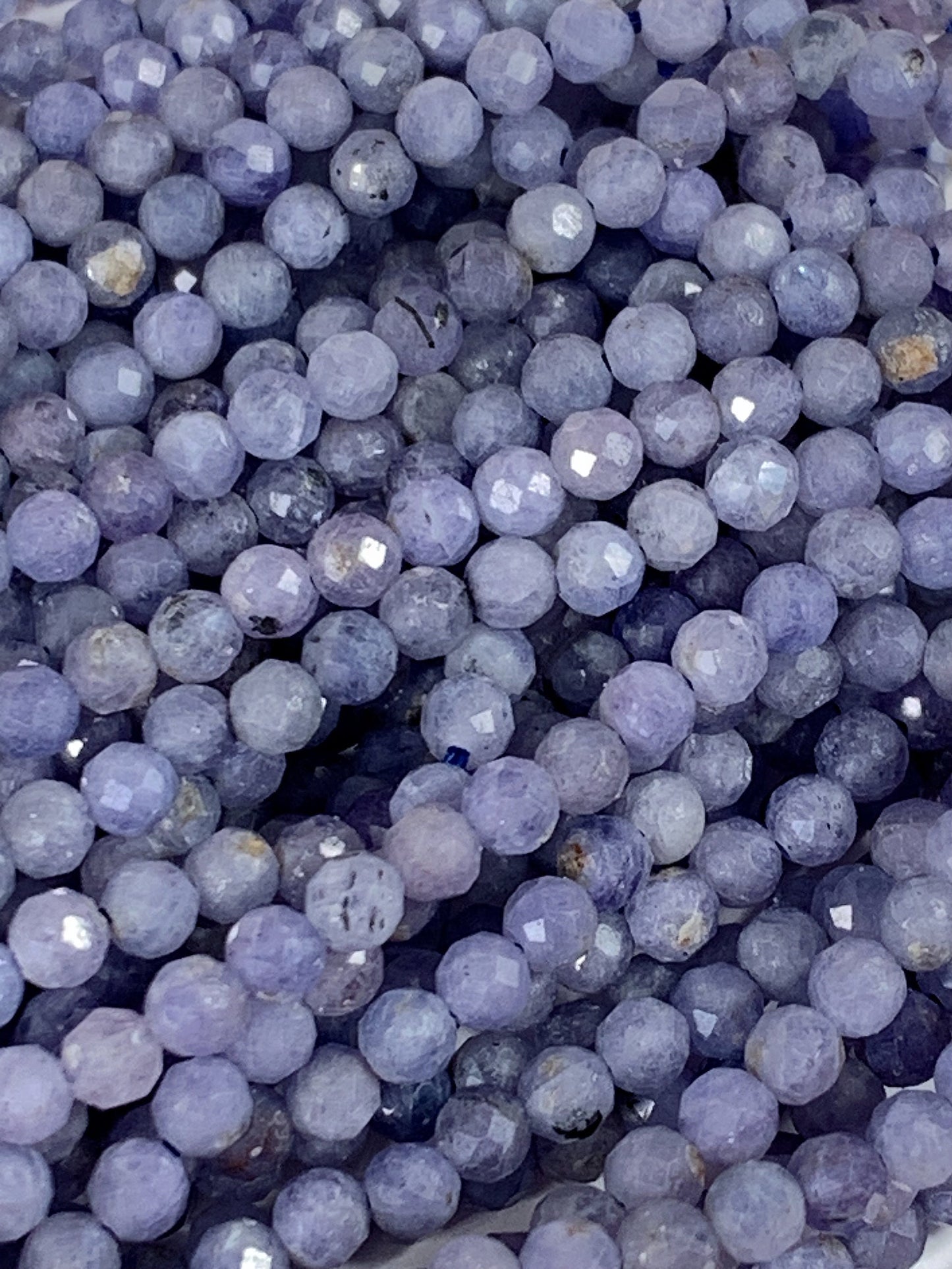 Genuine Natural Blue Tanzanite Faceted Round Beads 15.5" Strand 2mm 3mm 4mm