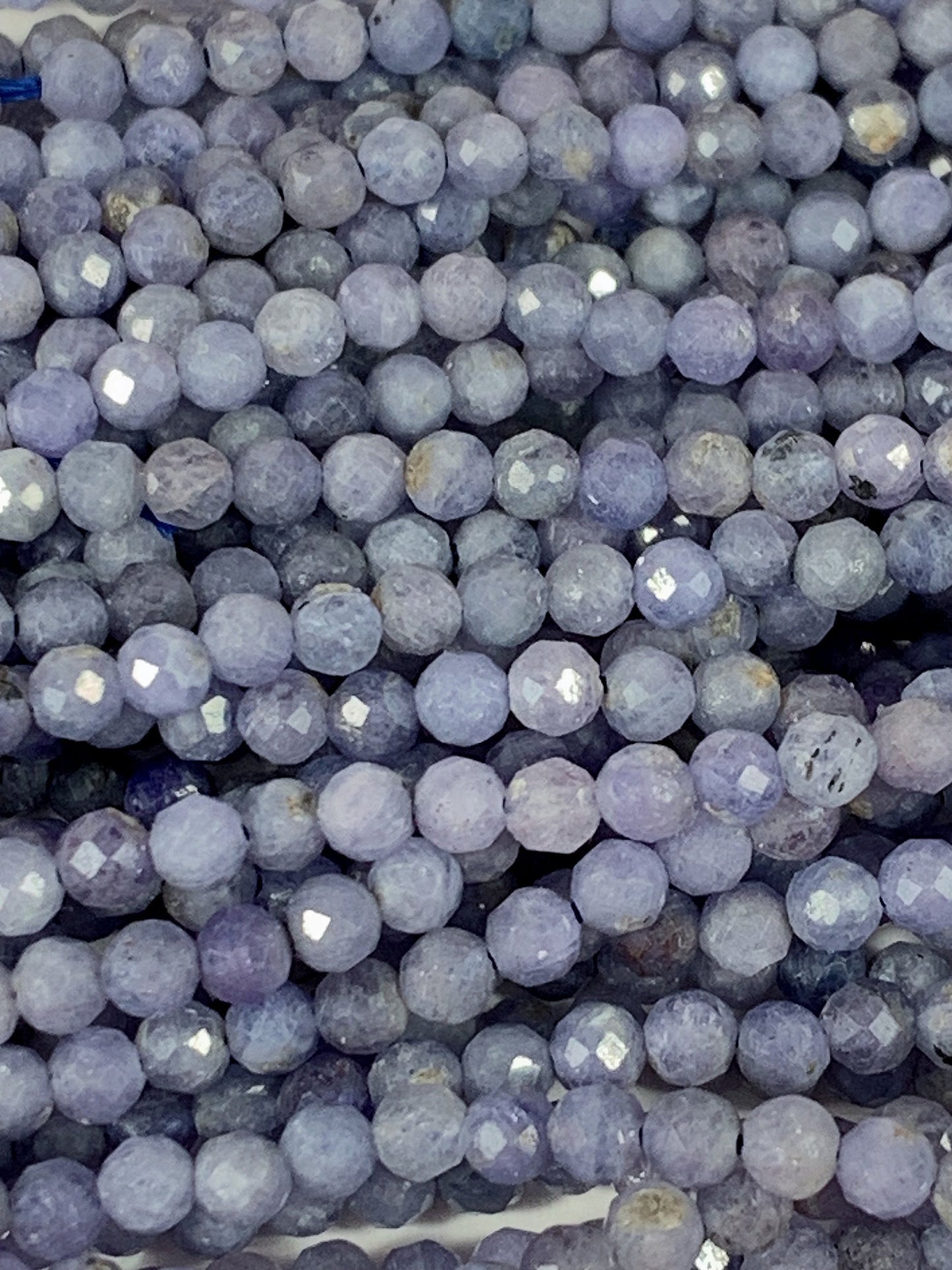 Genuine Natural Blue Tanzanite Faceted Round Beads 15.5" Strand 2mm 3mm 4mm