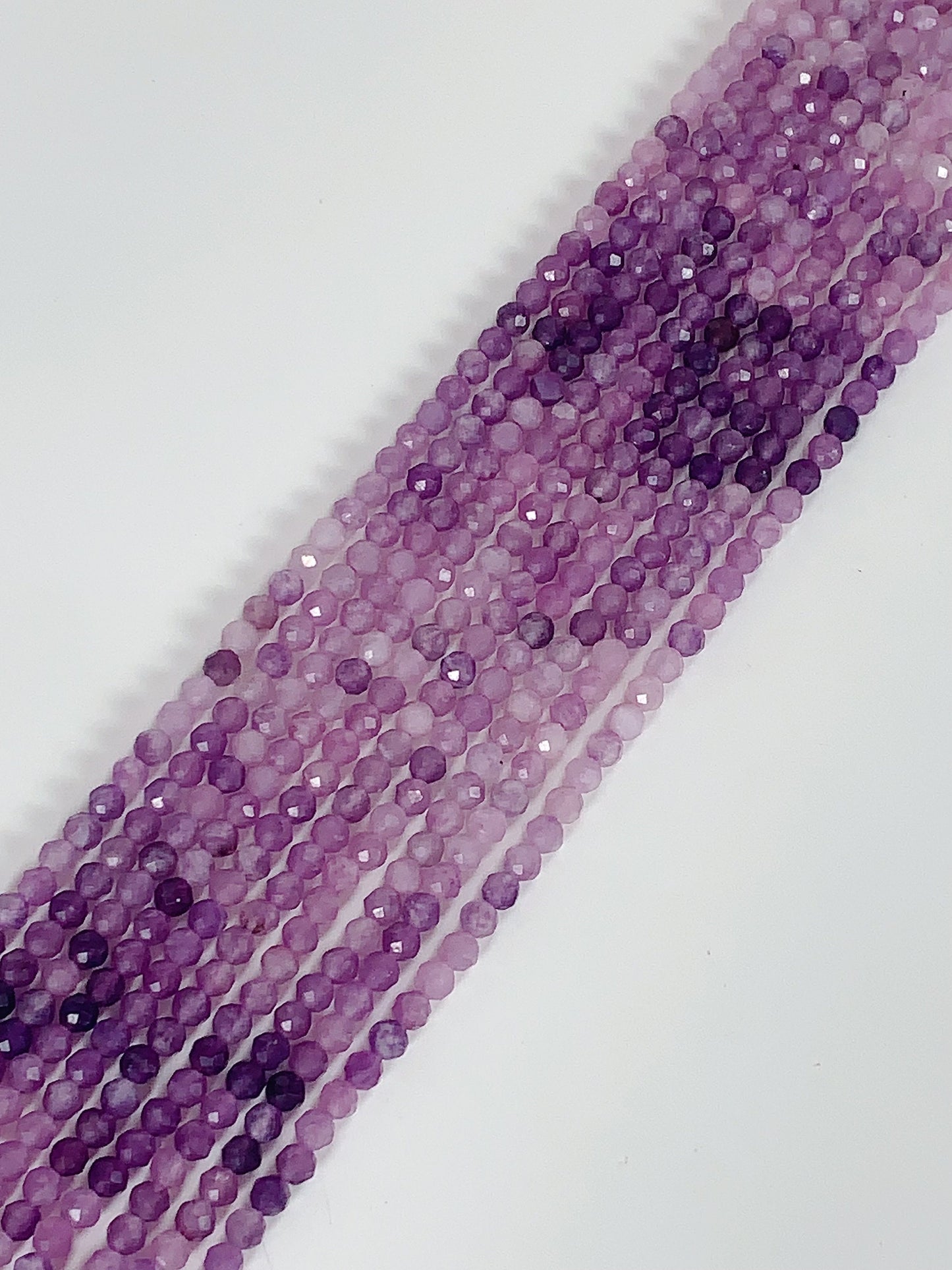 Genuine Natural Gradient Shaded Purple Lilac Lepidolite  Round Beads 15.5" Strand 2mm 3mm 4mm