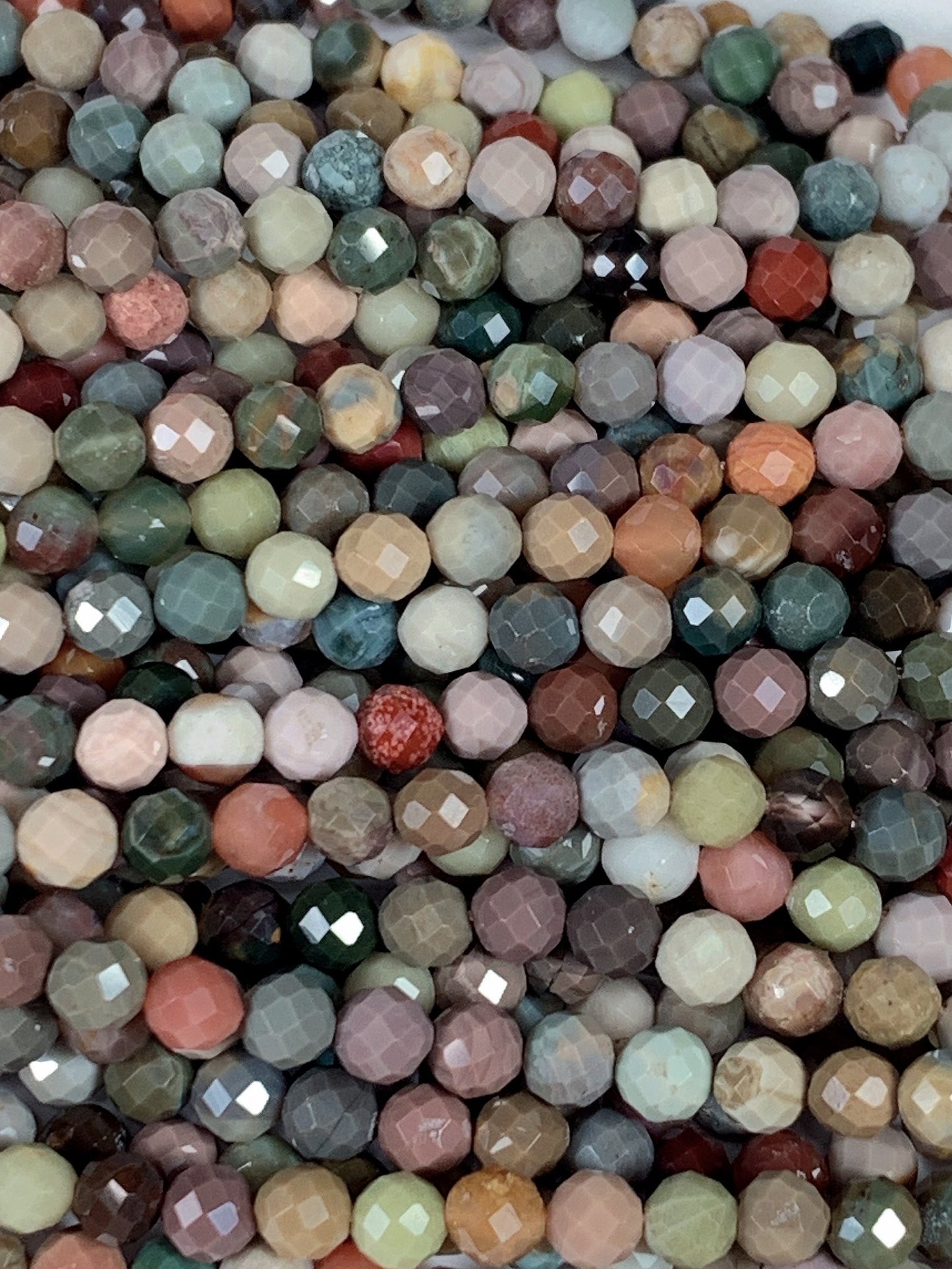Rainbow Agate Faceted Round Beads: Natural Alashan Gemstone Strand