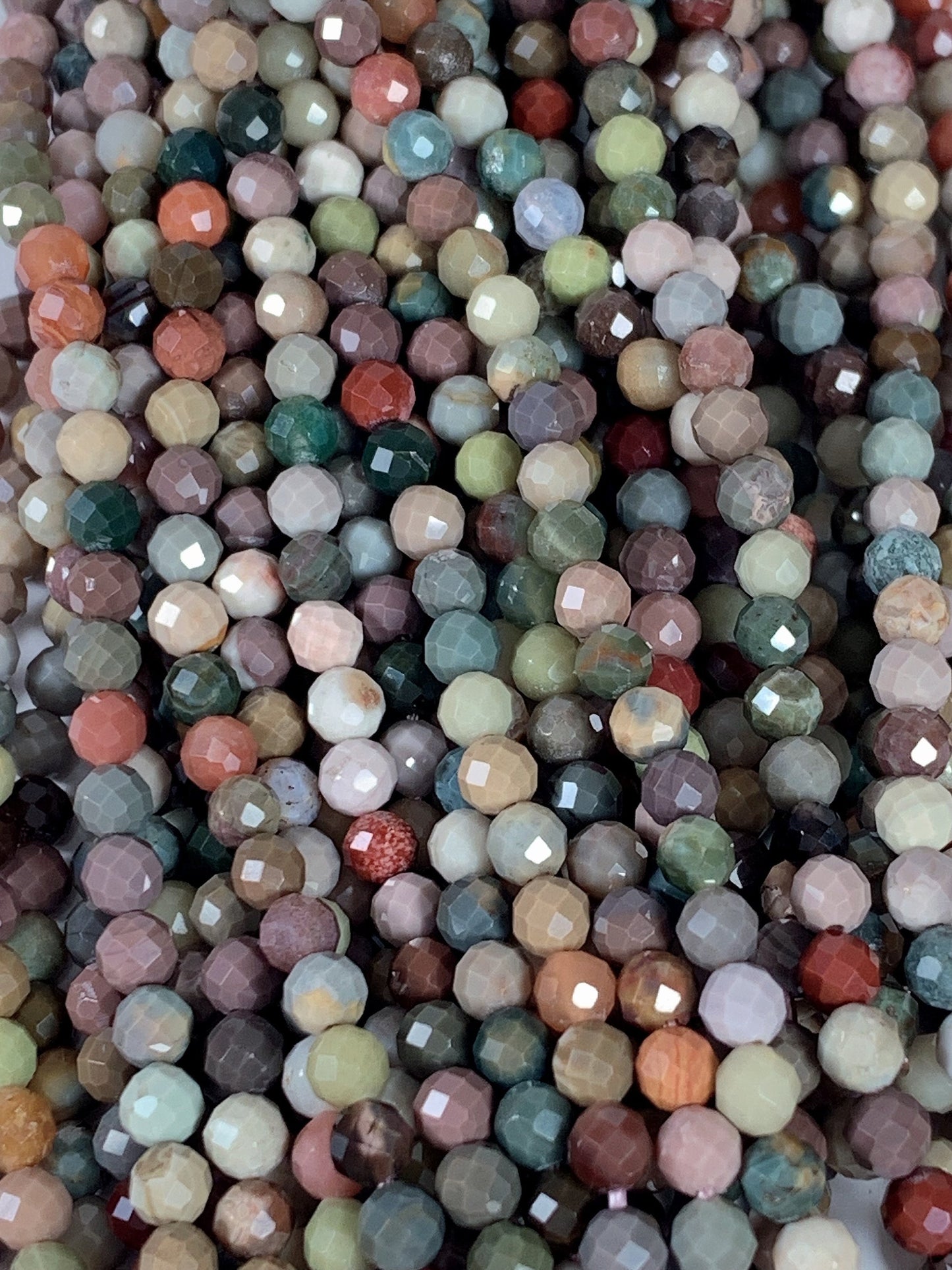 Rainbow Agate Faceted Round Beads: Natural Alashan Gemstone Strand