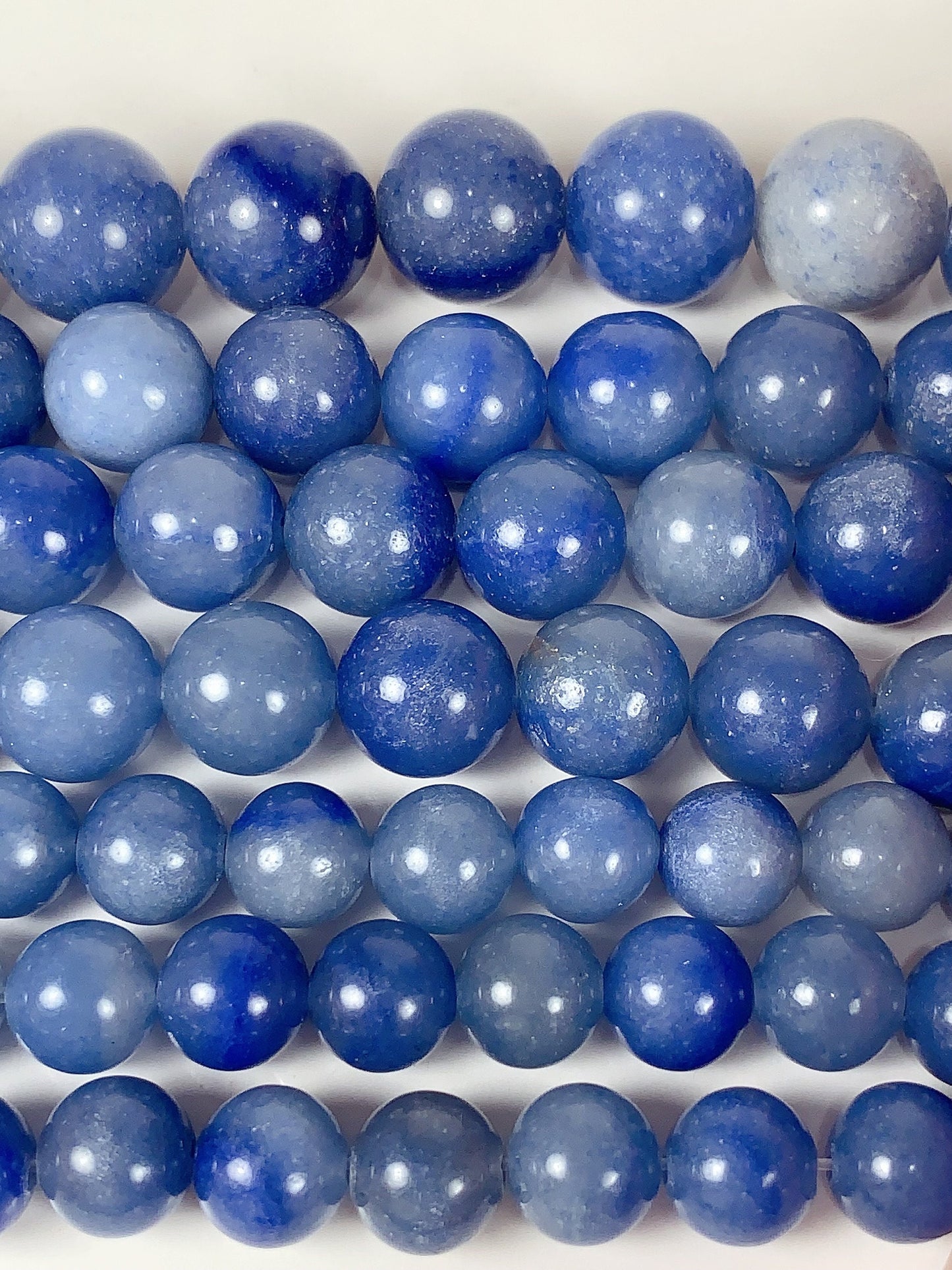 Genuine Natural Blue Aventurine Smooth Round Beads 15.5" Strand Gemstone  4mm 6mm 8mm 10mm