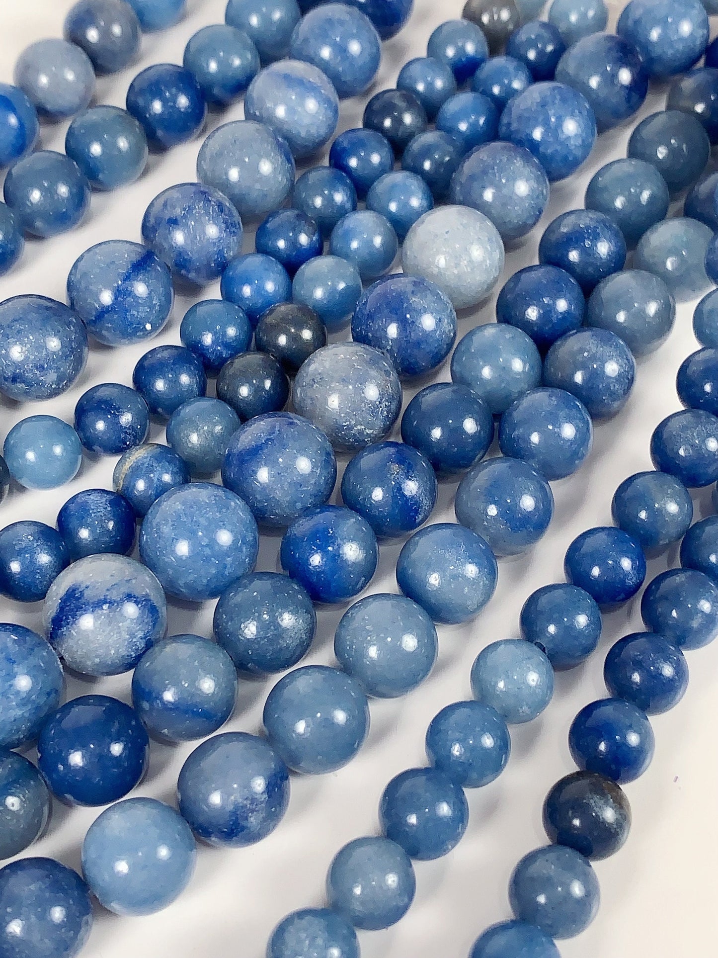 Genuine Natural Blue Aventurine Smooth Round Beads 15.5" Strand Gemstone  4mm 6mm 8mm 10mm