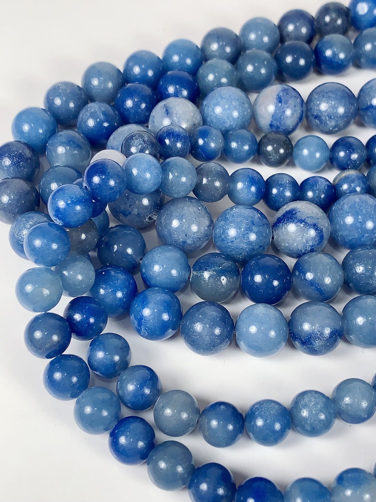 Genuine Natural Blue Aventurine Smooth Round Beads 15.5" Strand Gemstone  4mm 6mm 8mm 10mm