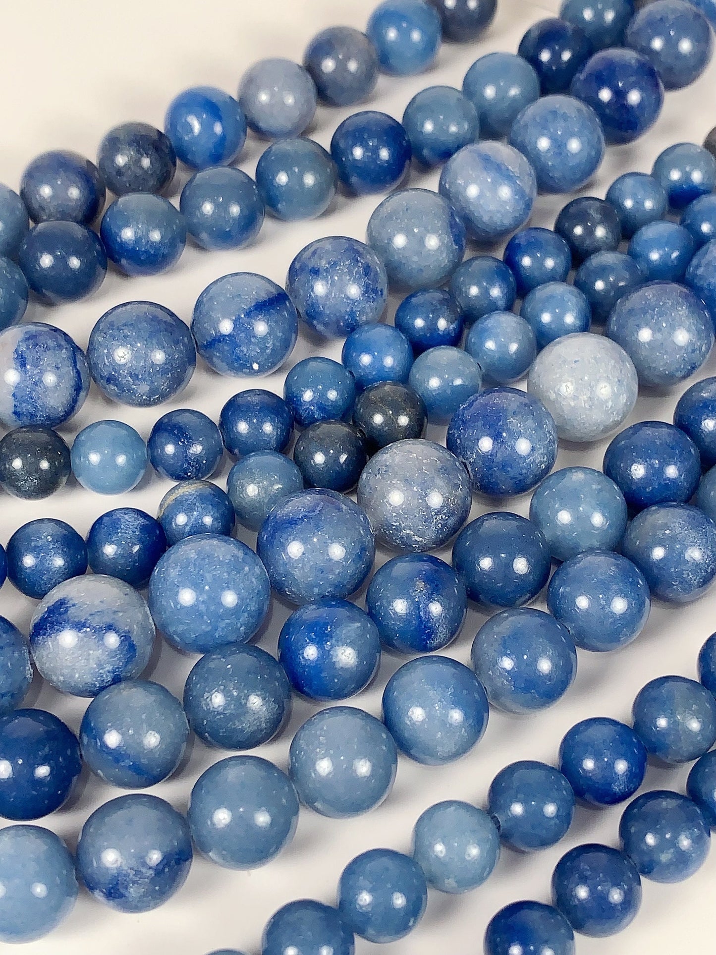 Genuine Natural Blue Aventurine Smooth Round Beads 15.5" Strand Gemstone  4mm 6mm 8mm 10mm