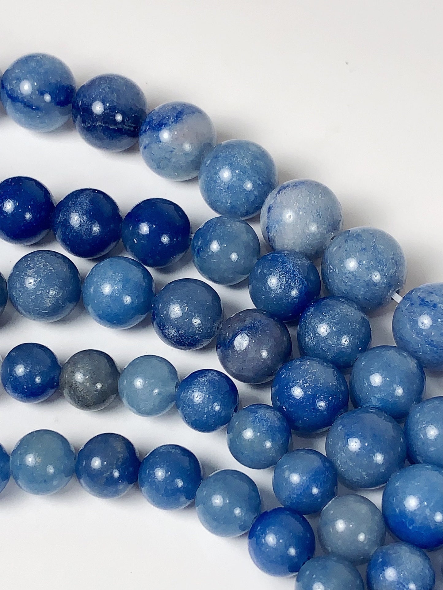 Genuine Natural Blue Aventurine Smooth Round Beads 15.5" Strand Gemstone  4mm 6mm 8mm 10mm