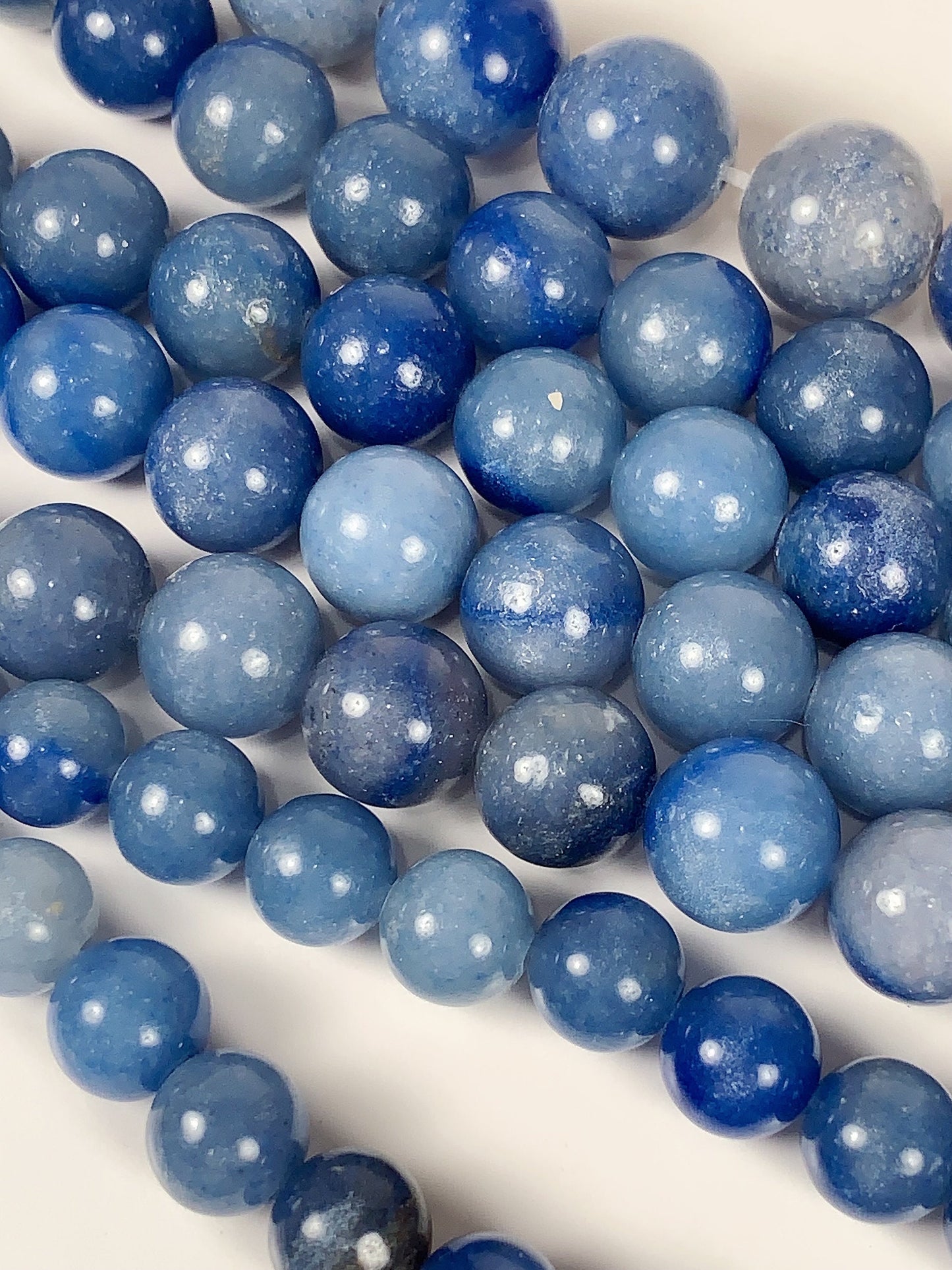 Genuine Natural Blue Aventurine Smooth Round Beads 15.5" Strand Gemstone  4mm 6mm 8mm 10mm