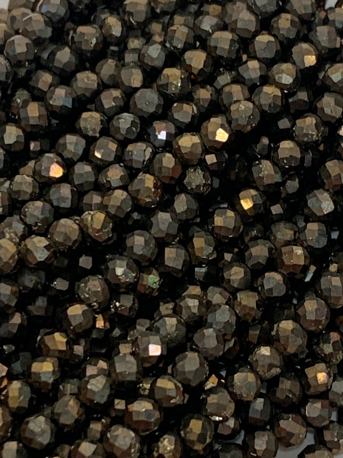 Black Gold Titanium Hematite  Faceted Round Beads 15.5" Strand 2mm 3mm 4mm