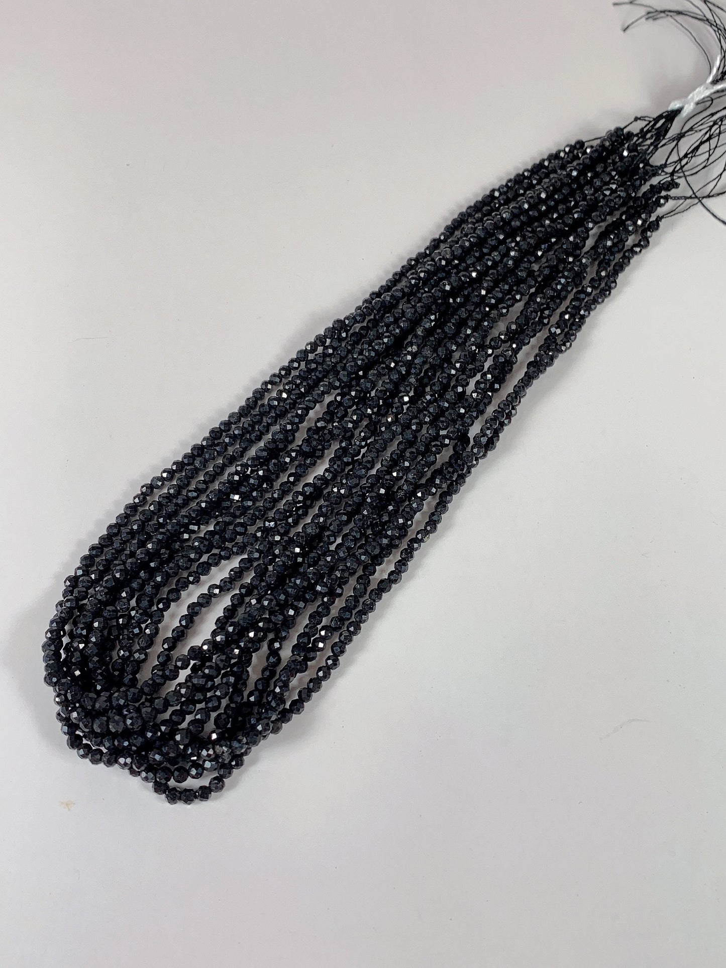 Grade AAA Genuine Natural Black Tourmaline Faceted Round Beads 15.5" Strand 2mm 3mm 4mm