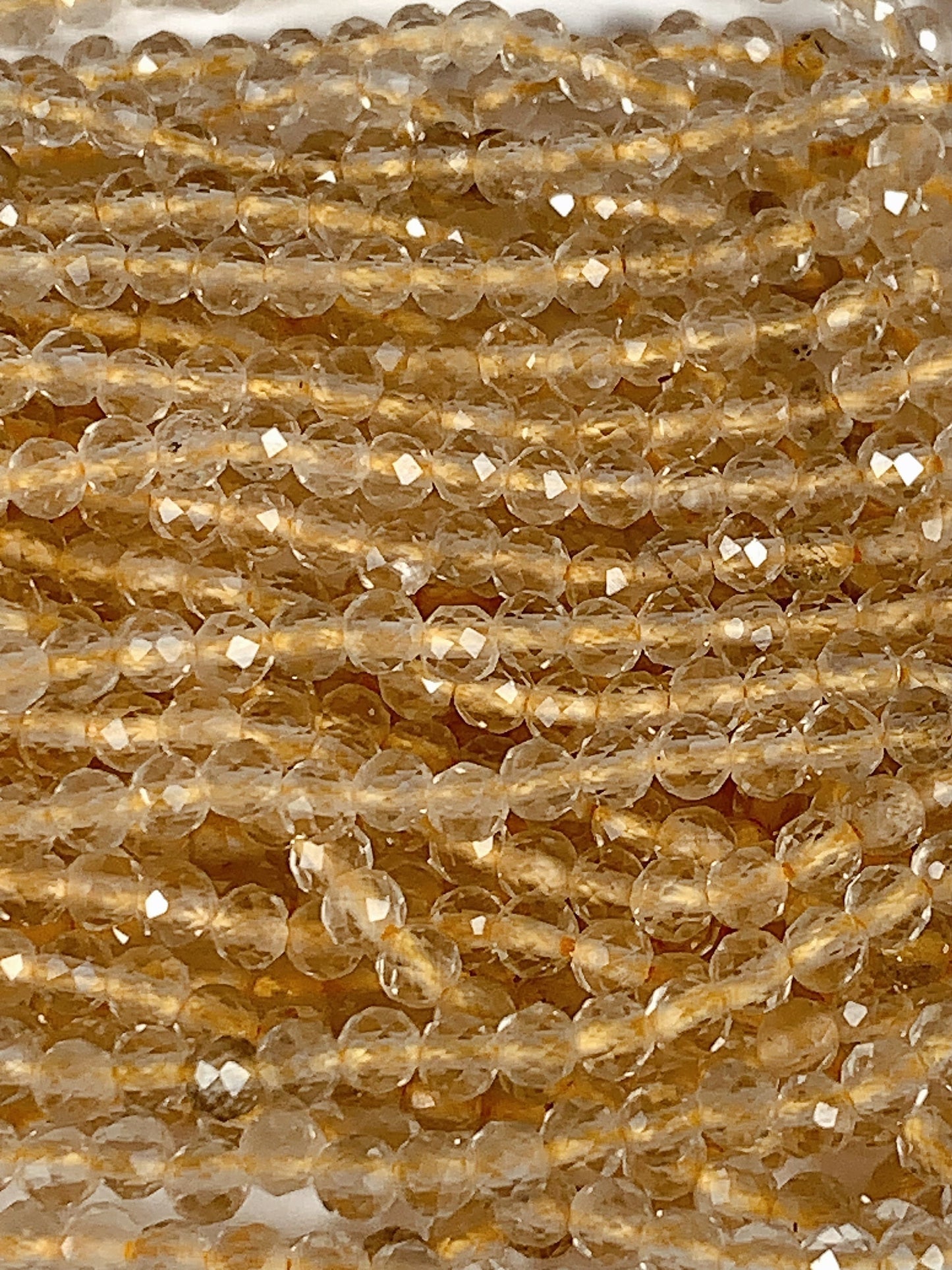 Faceted Lemon Quartz Beads: Natural Yellow Gemstone Strand (2mm 3mm 4mm)