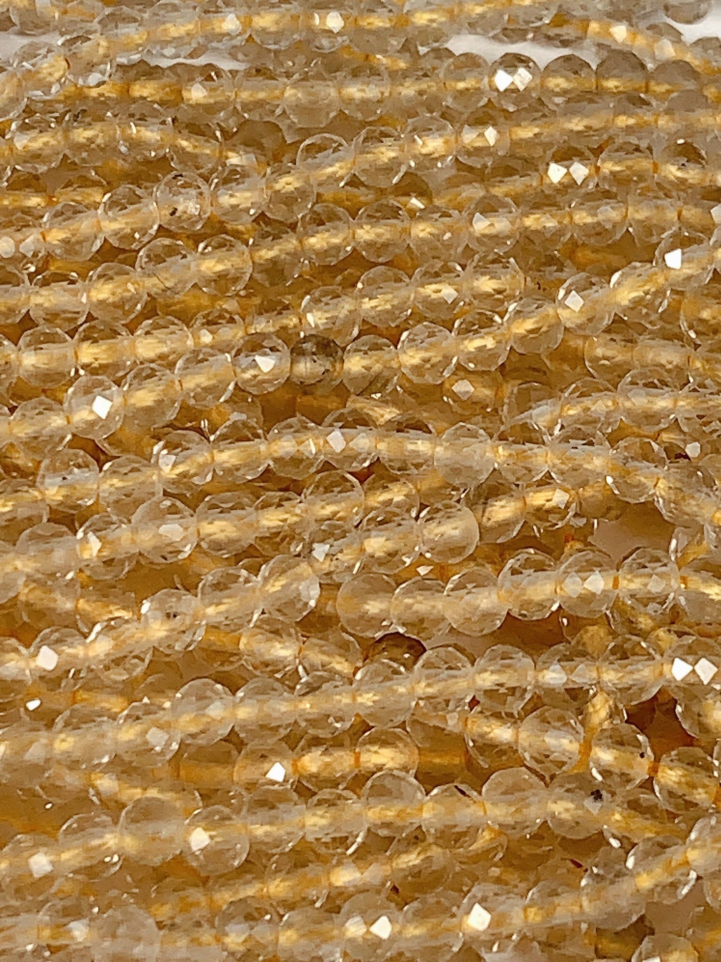 Faceted Lemon Quartz Beads: Natural Yellow Gemstone Strand (2mm 3mm 4mm)