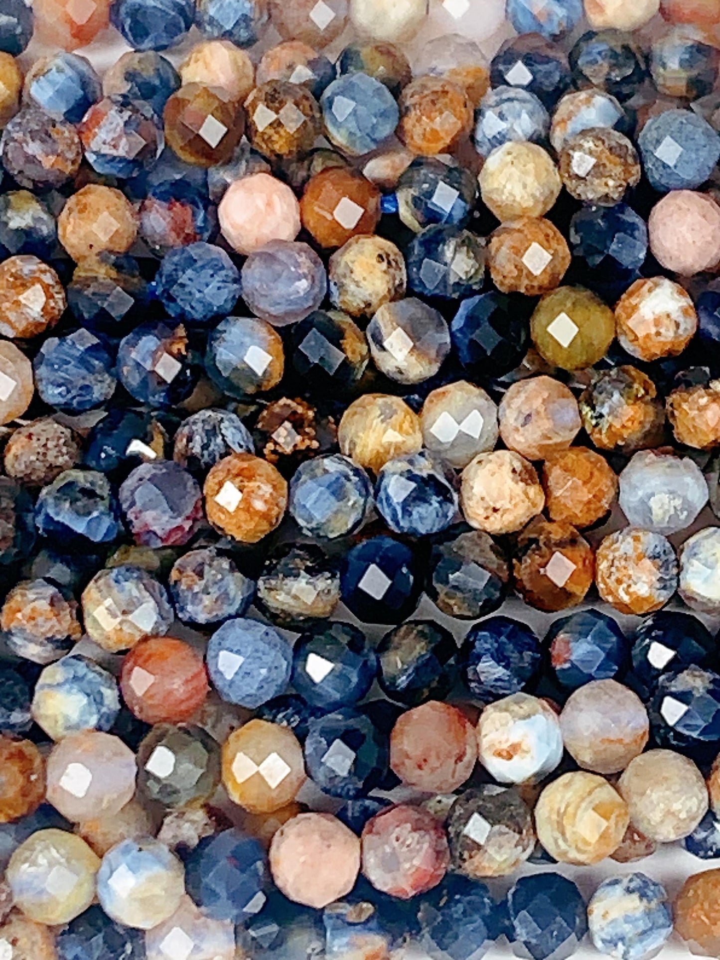Genuine Natural Pietersite Faceted Round Beads 15.5" Strand 2mm 3mm 4mm
