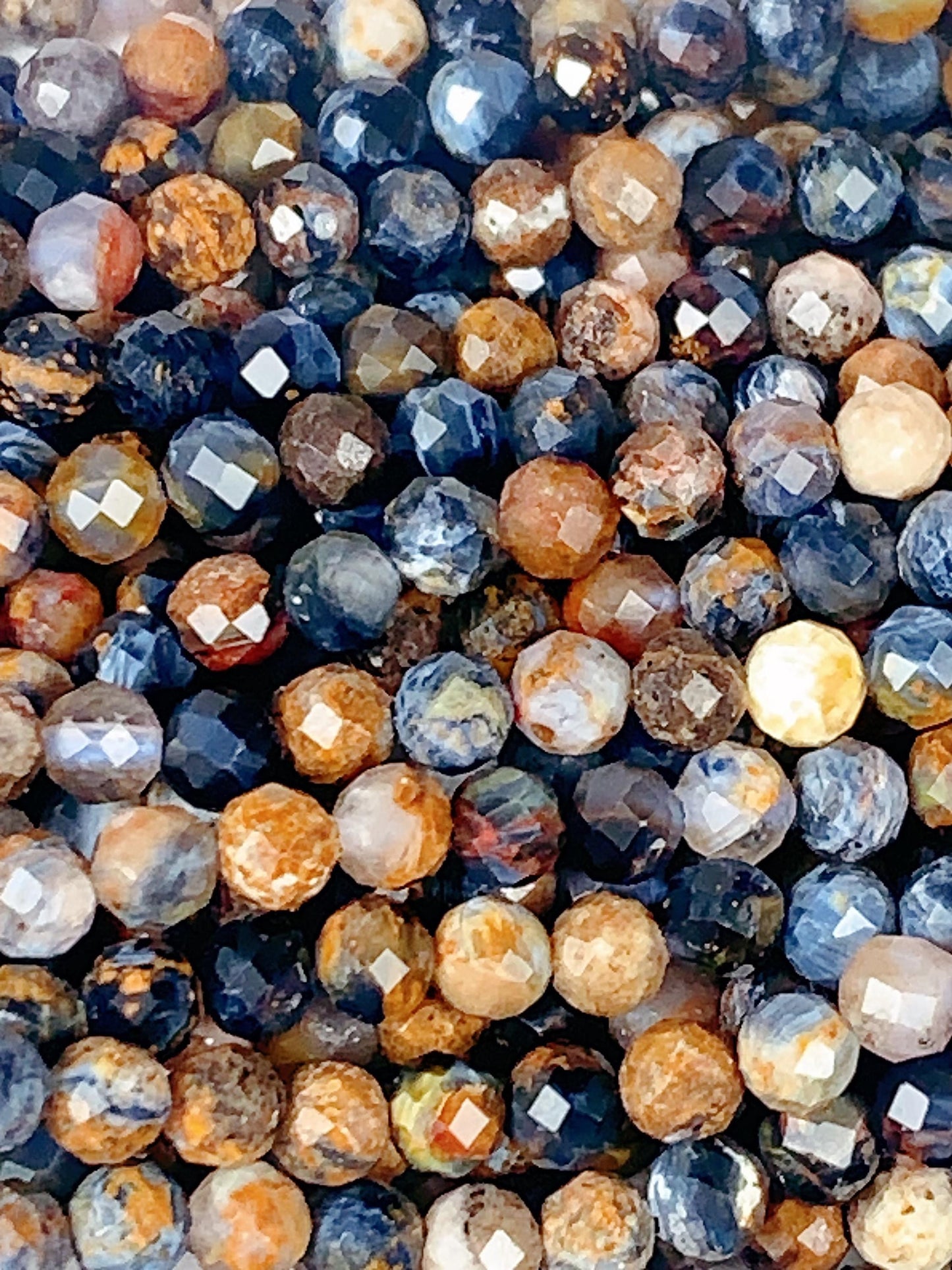 Genuine Natural Pietersite Faceted Round Beads 15.5" Strand 2mm 3mm 4mm
