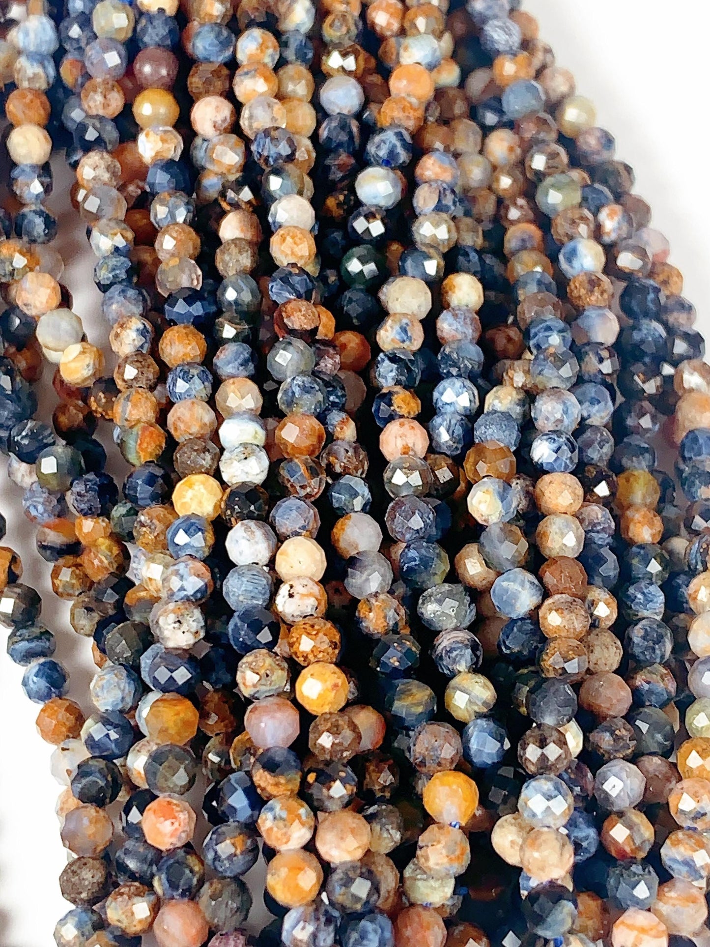 Genuine Natural Pietersite Faceted Round Beads 15.5" Strand 2mm 3mm 4mm