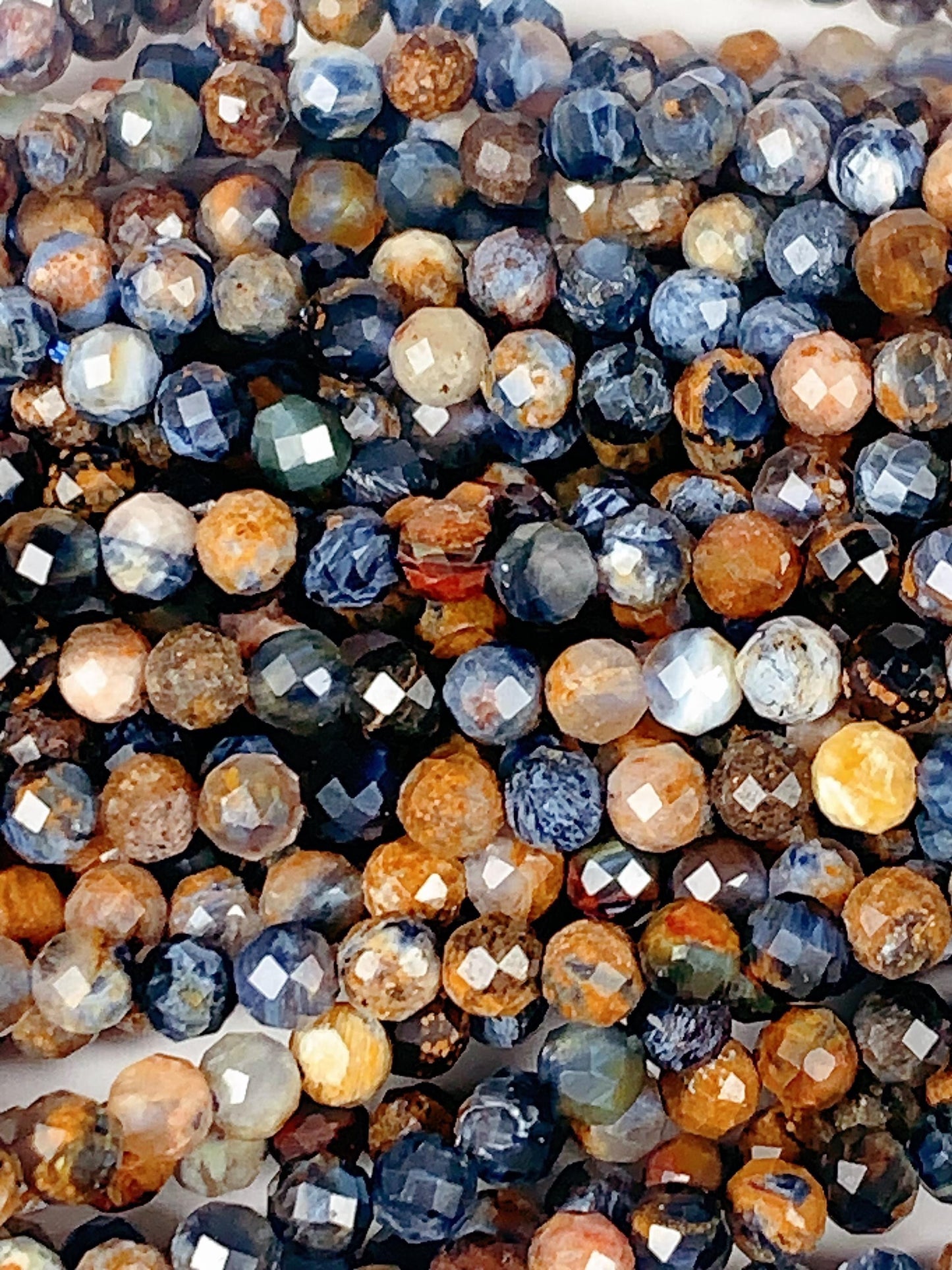 Genuine Natural Pietersite Faceted Round Beads 15.5" Strand 2mm 3mm 4mm