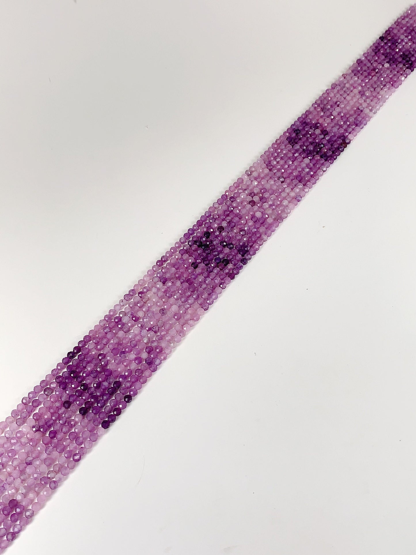 Genuine Natural Gradient Shaded Purple Lilac Lepidolite  Round Beads 15.5" Strand 2mm 3mm 4mm