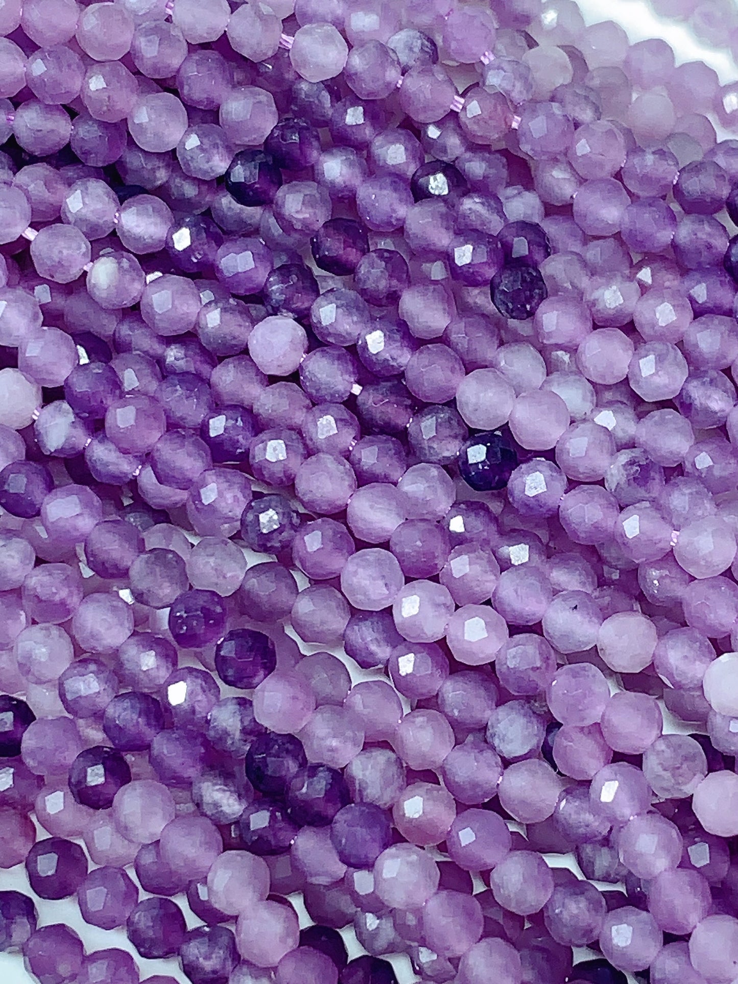 Genuine Natural Gradient Shaded Purple Lilac Lepidolite  Round Beads 15.5" Strand 2mm 3mm 4mm