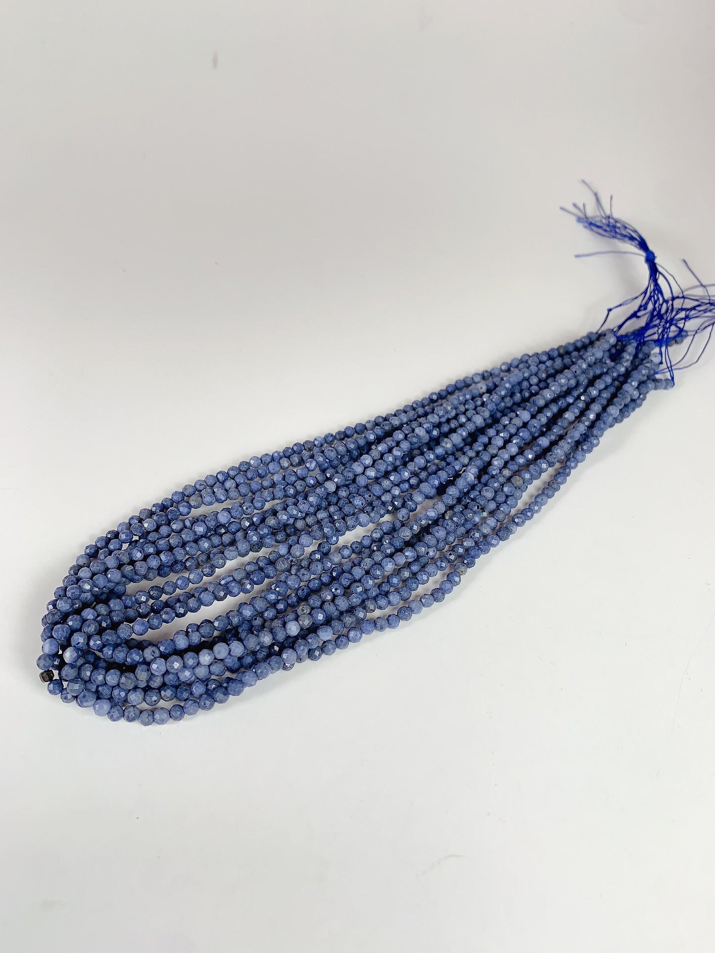 Genuine Natural Blue Coral Faceted Round Beads 15.5" Strand 2mm 3mm 4mm