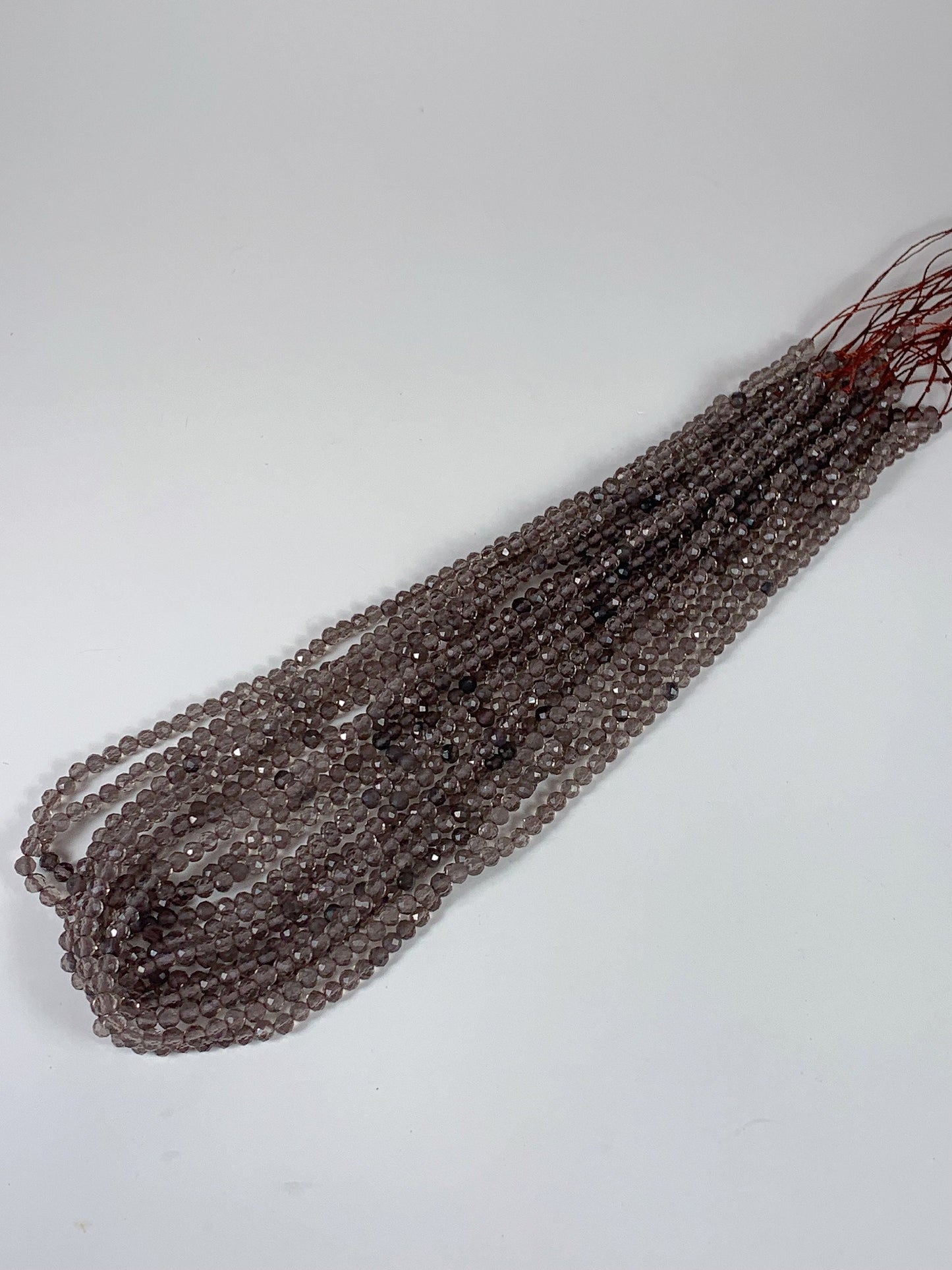 AAA Smoky Ice Obsidian Faceted Round Beads: Natural Gemstone Strand
