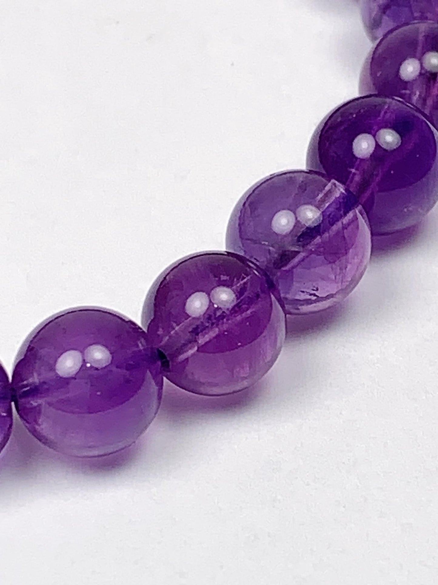 Genuine Natural Light Purple Amethyst Smooth Round Stretch Bracelet 8mm