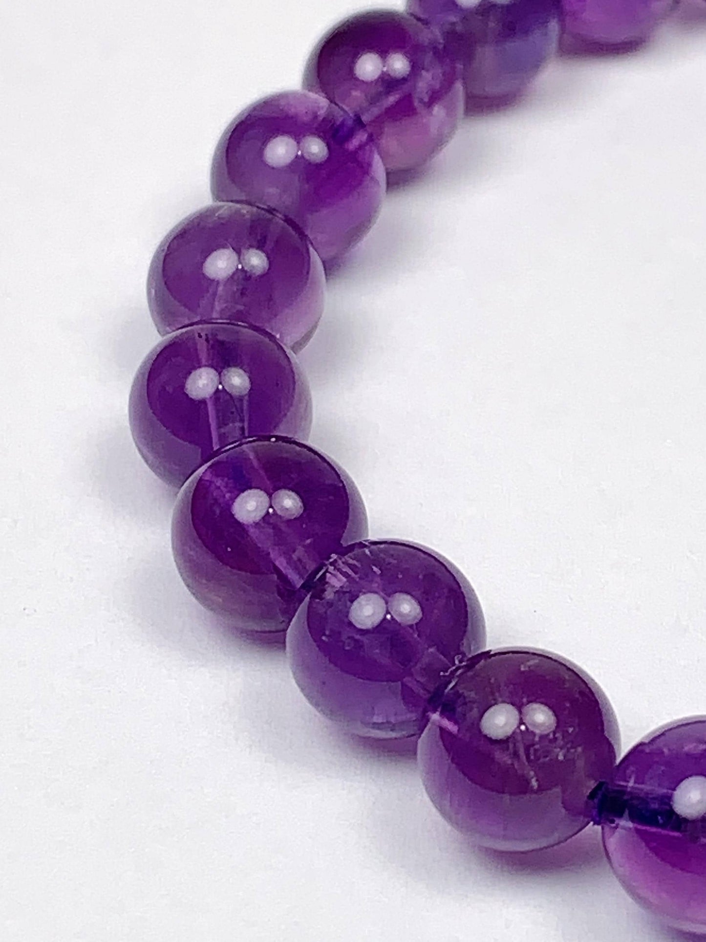 Genuine Natural Light Purple Amethyst Smooth Round Stretch Bracelet 8mm