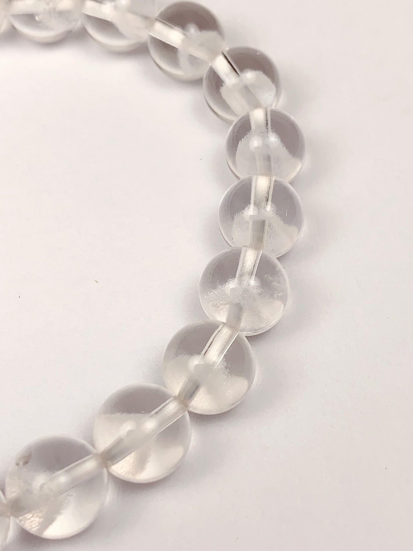 Natural White Phantom Quartz Bracelet: Grade AAA Gemstone, 6mm-8mm