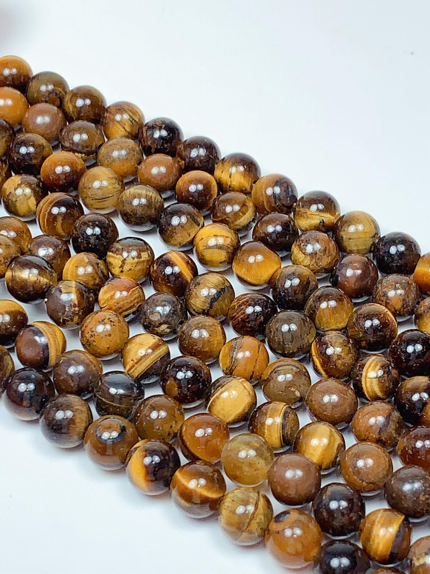 Natural Golden Yellow Tiger's Eye Beads: 6mm 8mm 10mm, 15" Strand