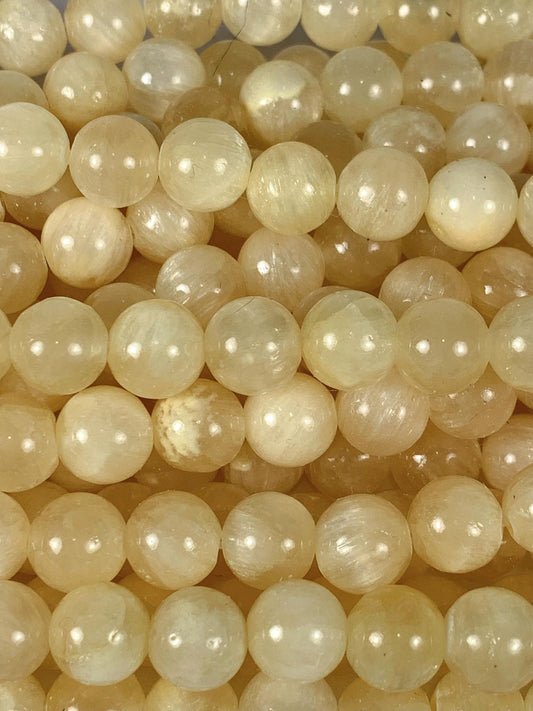 Grade AAA Genuine Natural Yellow Gold Stripes Jade  Smooth Round Beads 15.5" Strand 4mm 6mm 8mm 10mm