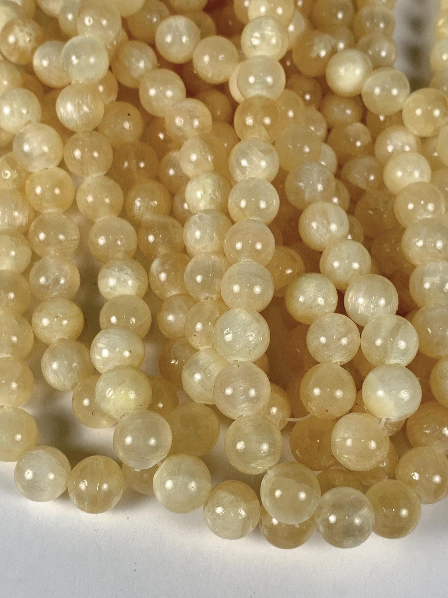 Grade AAA Genuine Natural Yellow Gold Stripes Jade  Smooth Round Beads 15.5" Strand 4mm 6mm 8mm 10mm